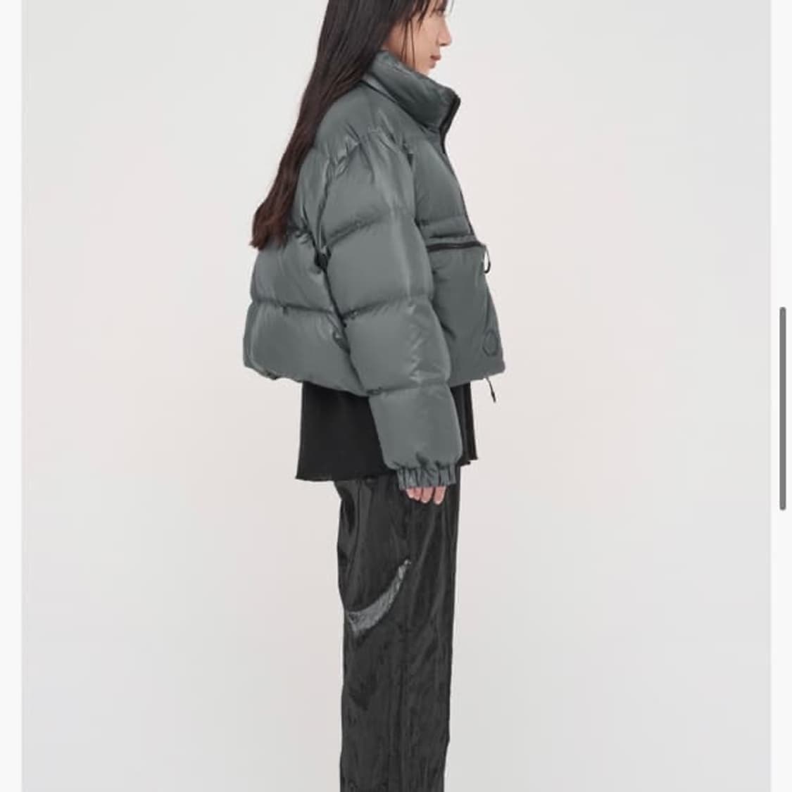 마뗑킴 빅포켓 숏 다운 점퍼 패딩 그레이 상품이미지1