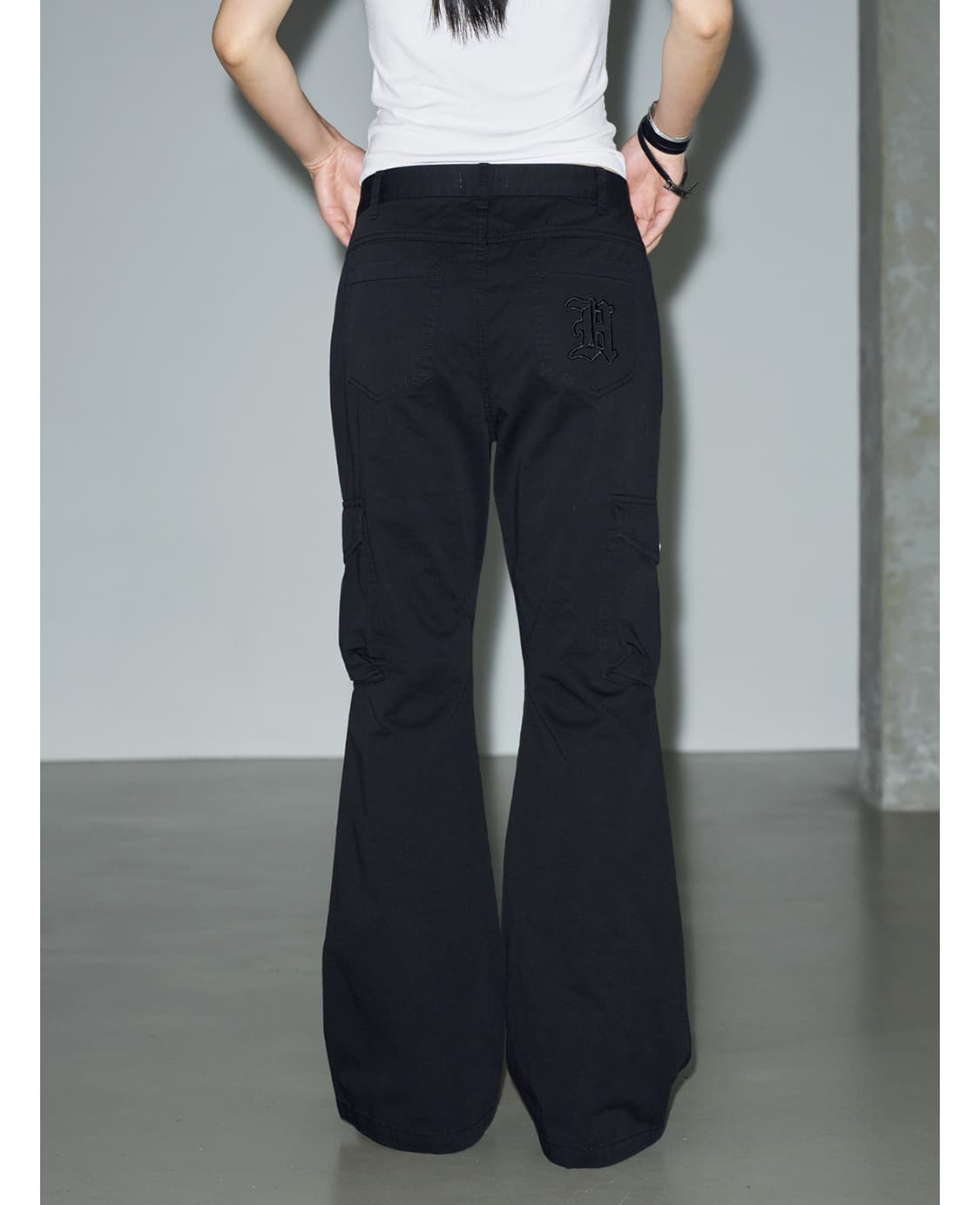 헬레네파리스 피그먼트 부츠컷 카고팬츠 블랙 m 상품이미지2