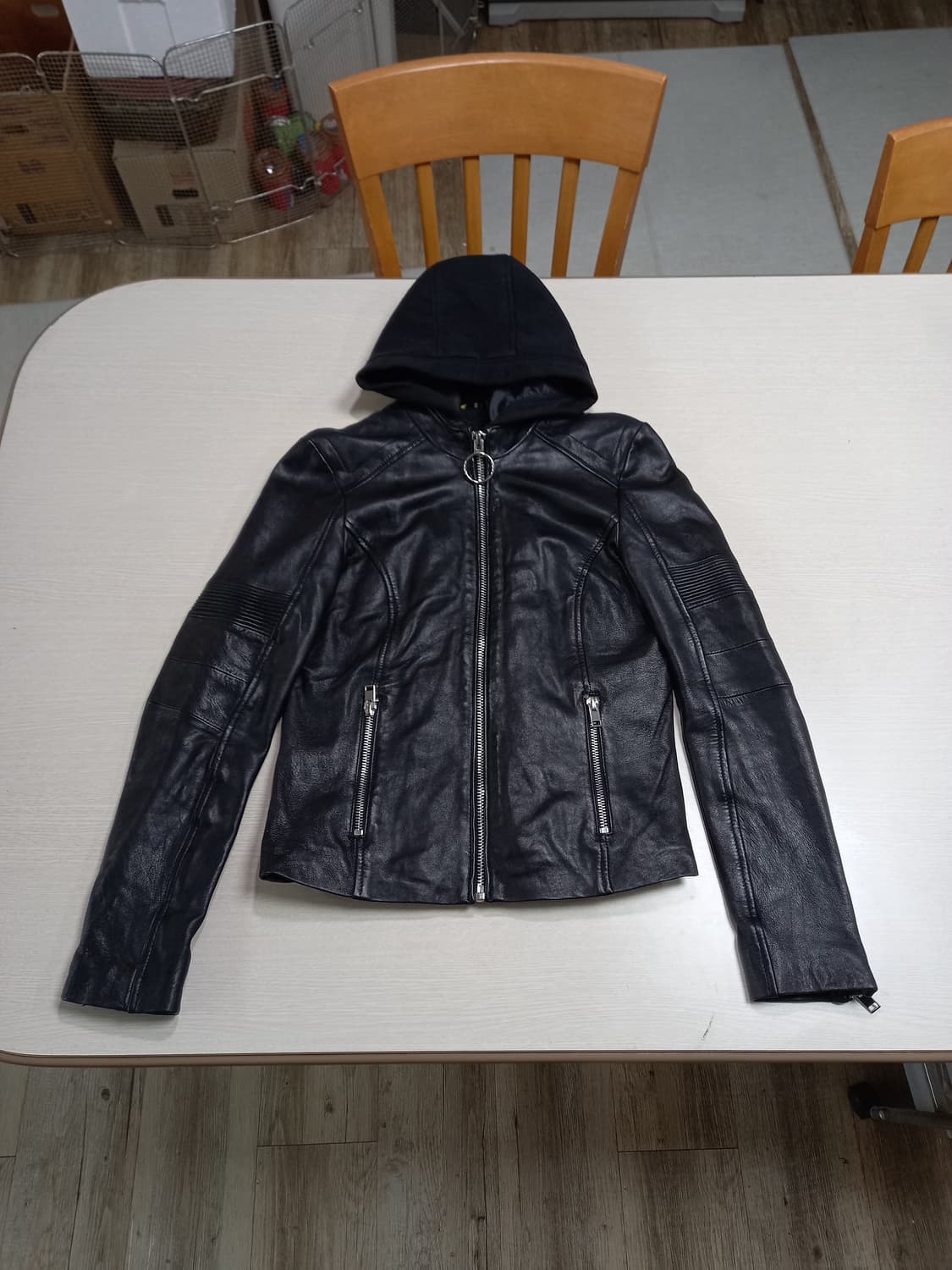 85-90 GIPSY+SMILEY 양가죽 라이더 자켓 블랙 M-09 상품이미지1