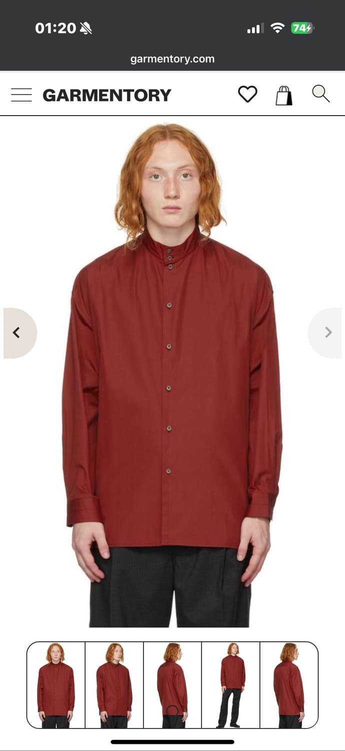 르메르 트위스티드 셔츠 버건디  상품이미지1