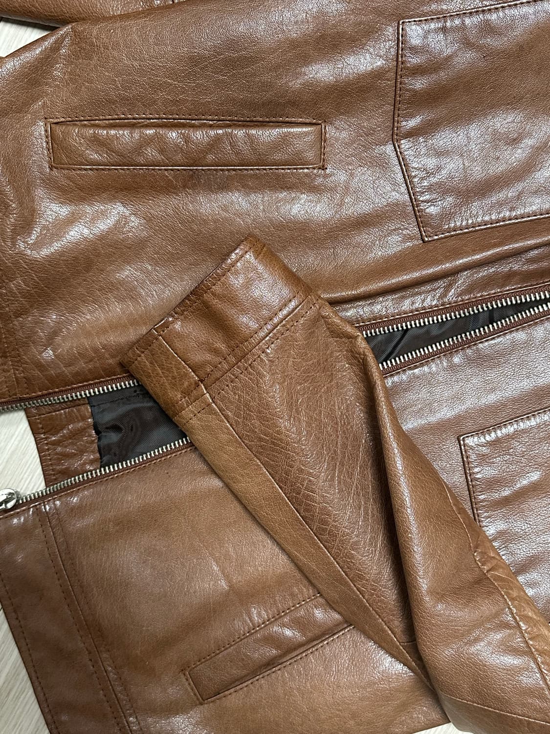 자라 빈티지 리얼가죽 자켓 상품이미지3