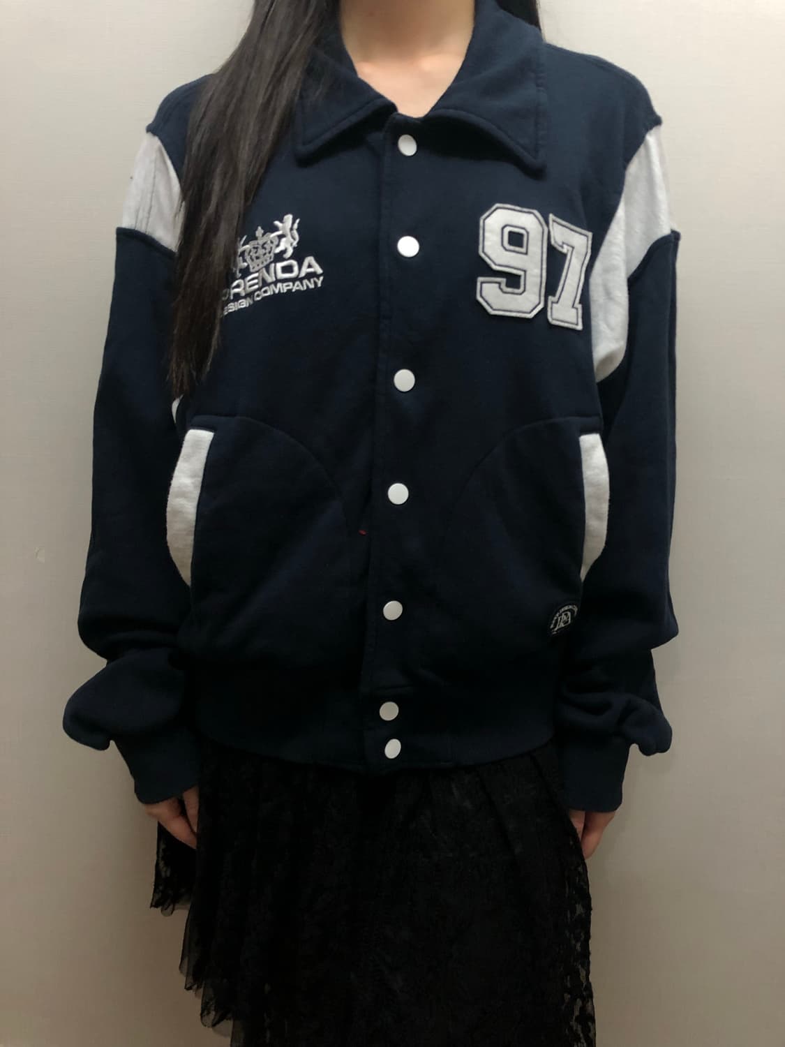 빈티지 프렌다 네이비 바시티 자켓 상품이미지4