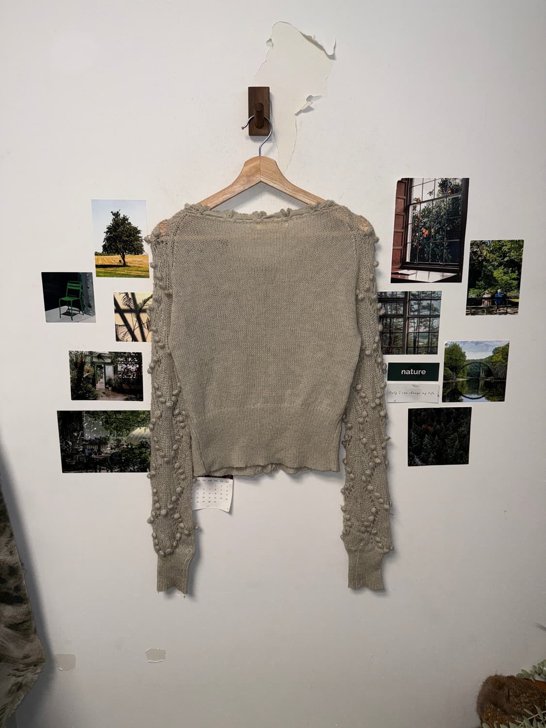 Light gray waffle pop loose crop 가디건 상품이미지5