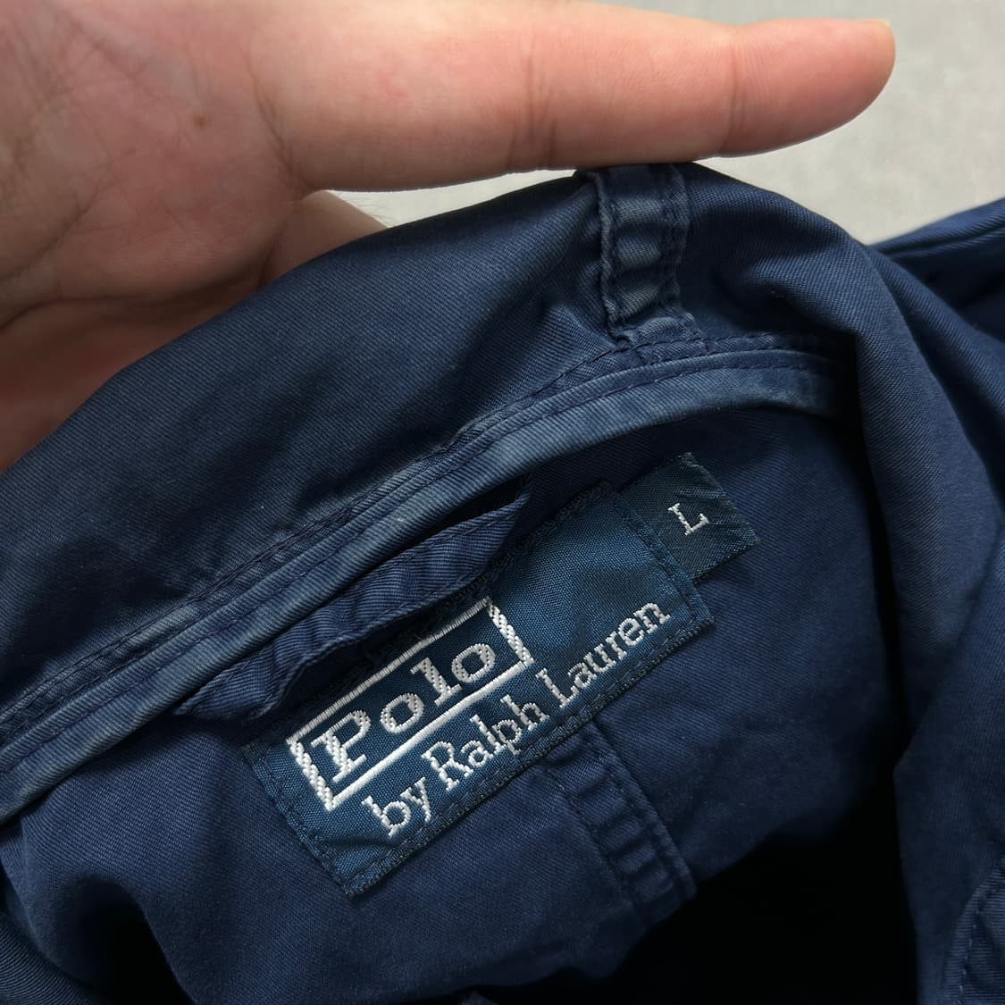 폴로 네이비 가먼트다이 코튼 후드자켓(L) 상품이미지5