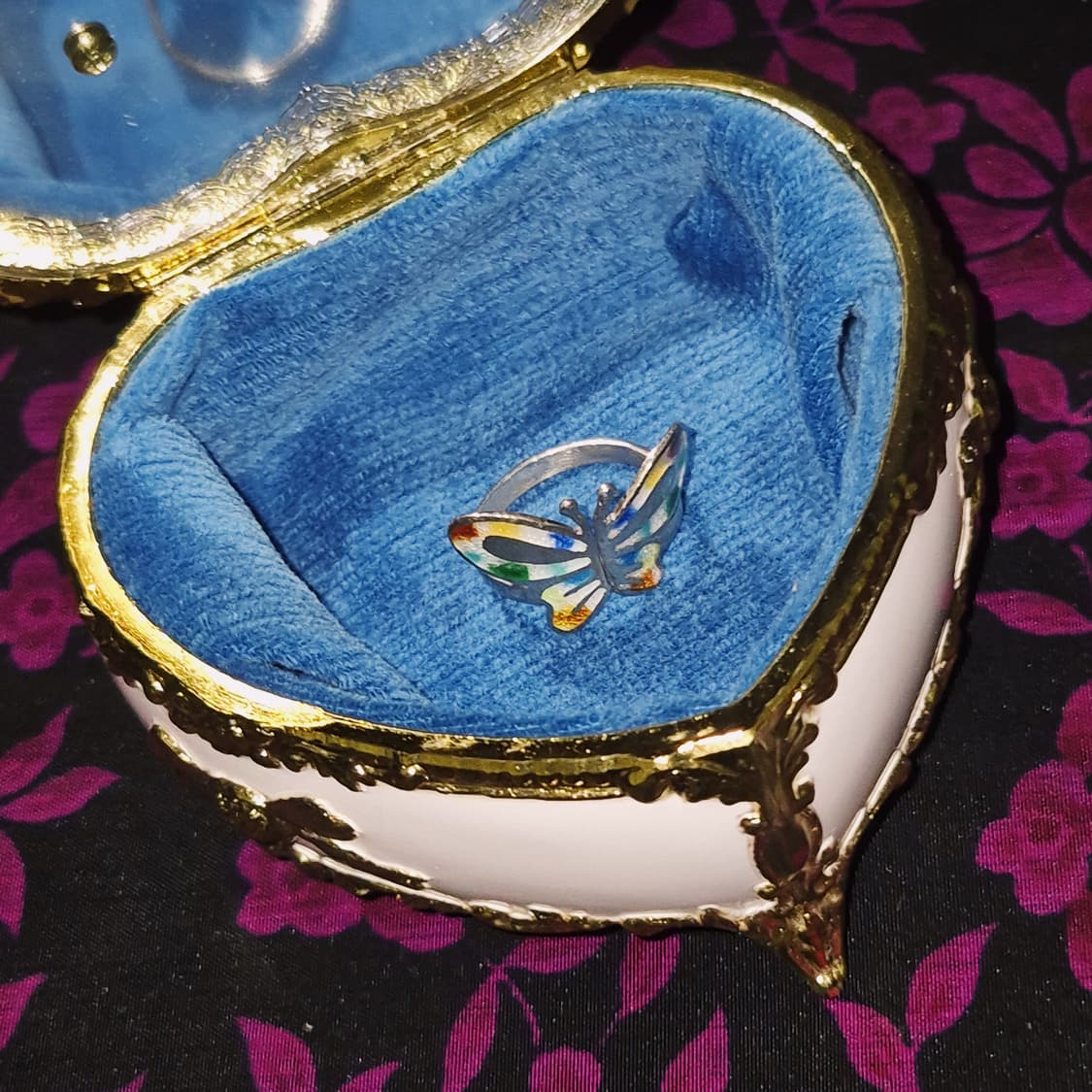 80s 산쿄 엔틱 여인 카메오 하트 오르골 보석함 상품이미지9
