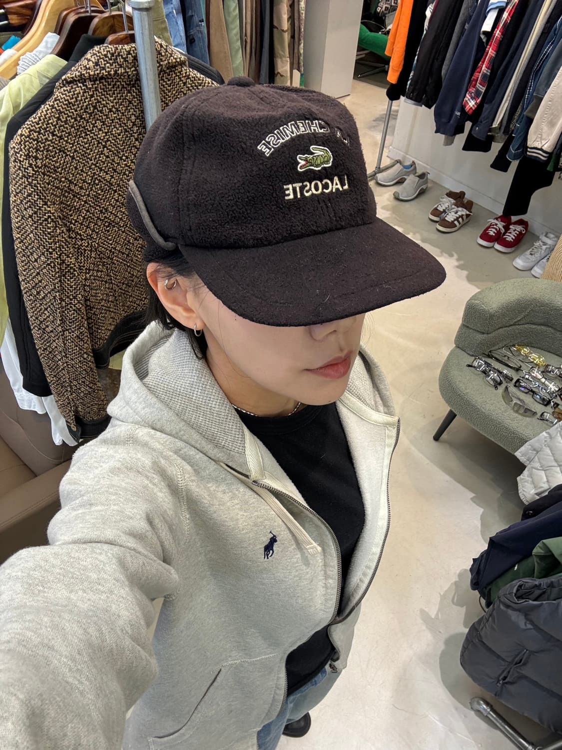 라코스테 플리스 귀도리 캡 상품이미지5