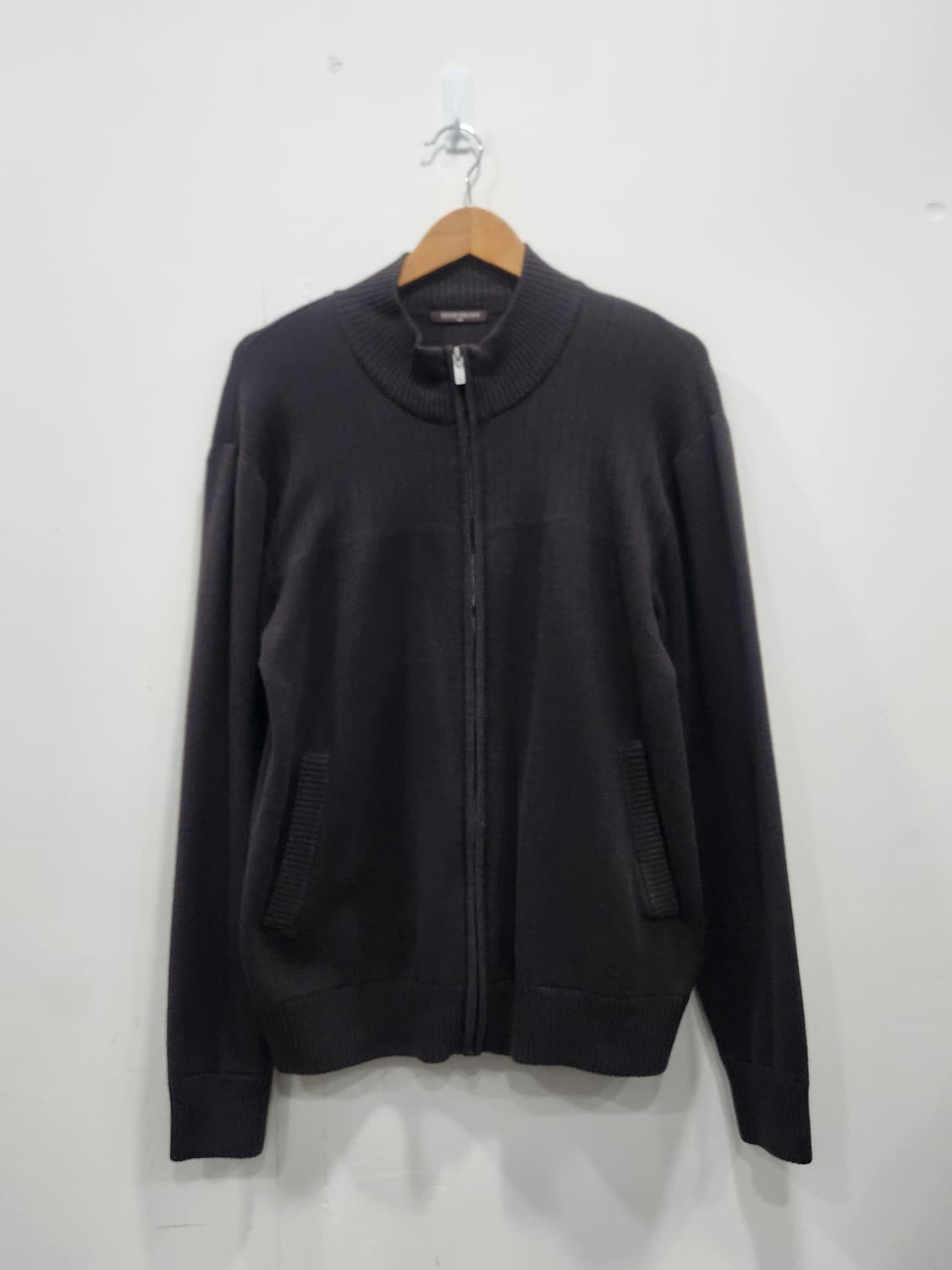 [95] 헨리브라운 니트 집업 남성 95사이즈 다크브라운 상품이미지1