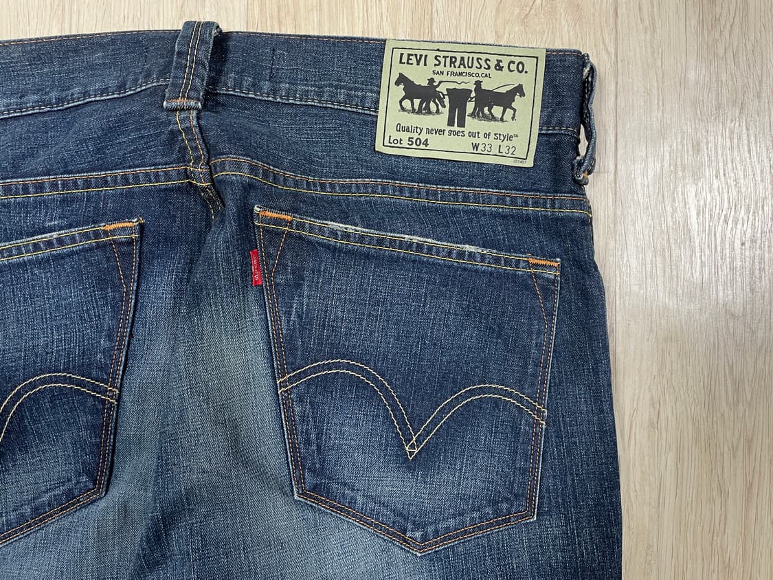 33~34) 00's 리바이스 재팬 504 오일워싱 데님팬츠(데드스탁) 상품이미지9