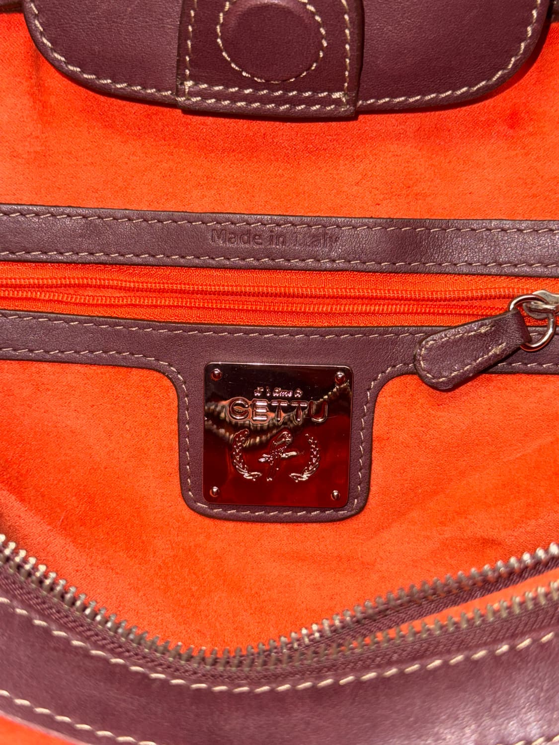 Cettu brick red cow skin stud tote bag 상품이미지8