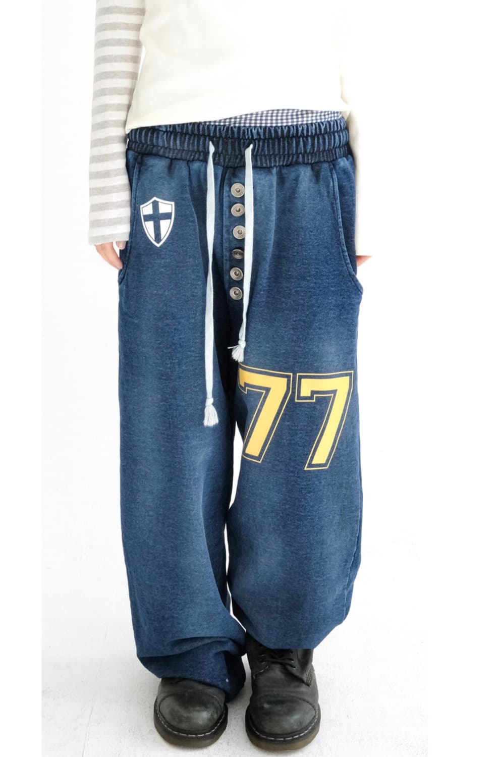 샵페어리 button jersey sweatpants denim 바지 상품이미지1
