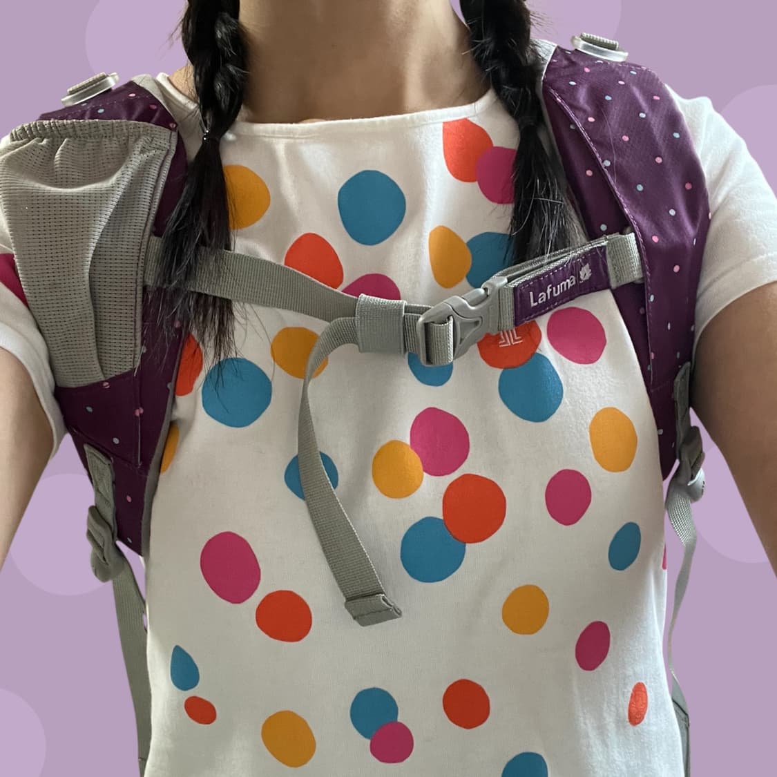 빈티지 라푸마 보라 땡땡이 백팩 상품이미지3