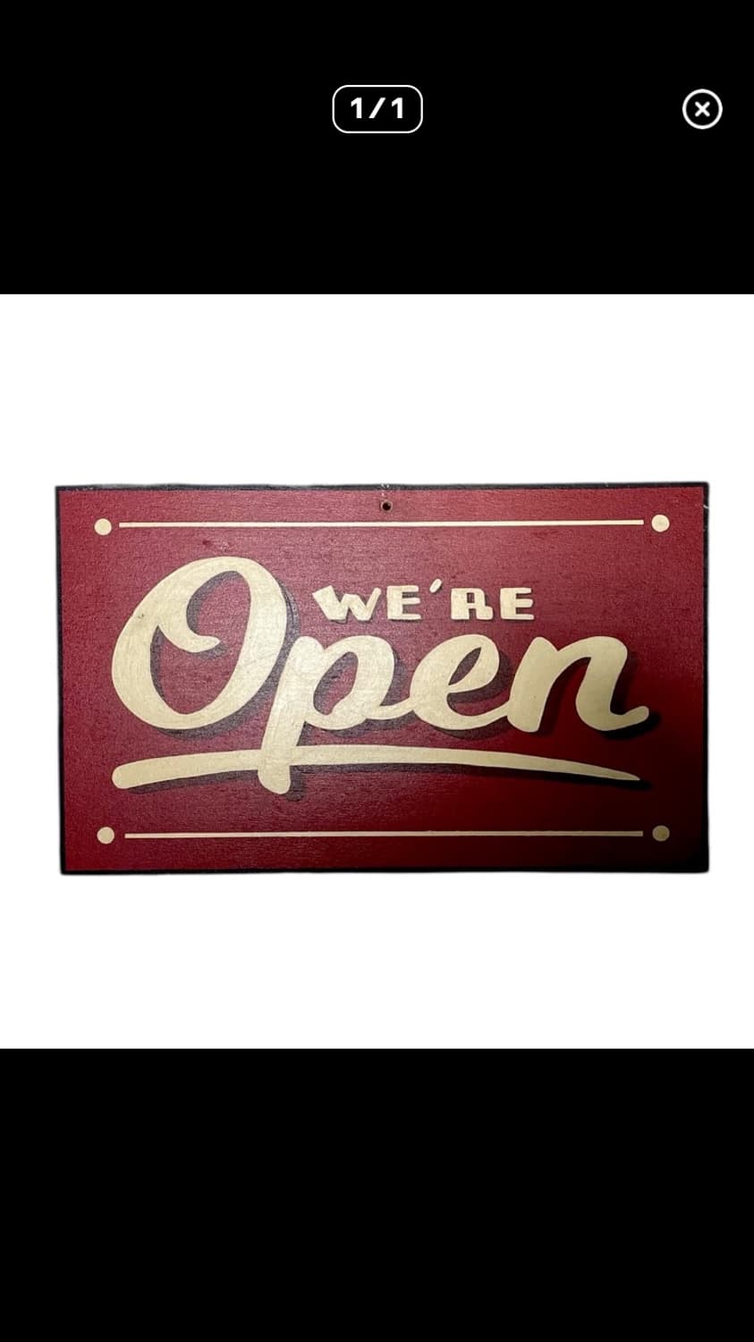 WE'RE OPEN 빈티지 우드 사인보드 상품이미지1