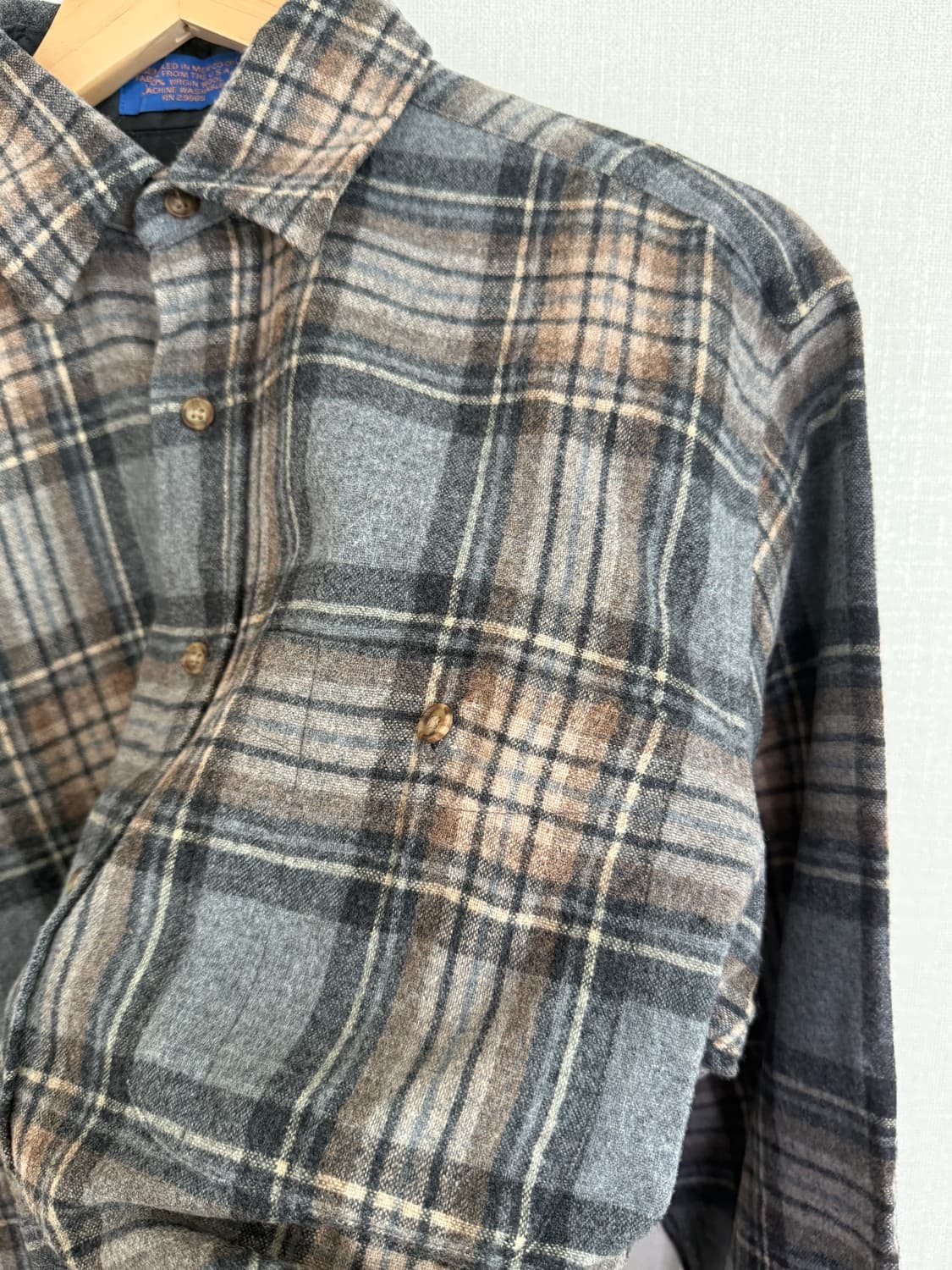 85~92s 펜들턴 울 체크셔츠 L 상품이미지2