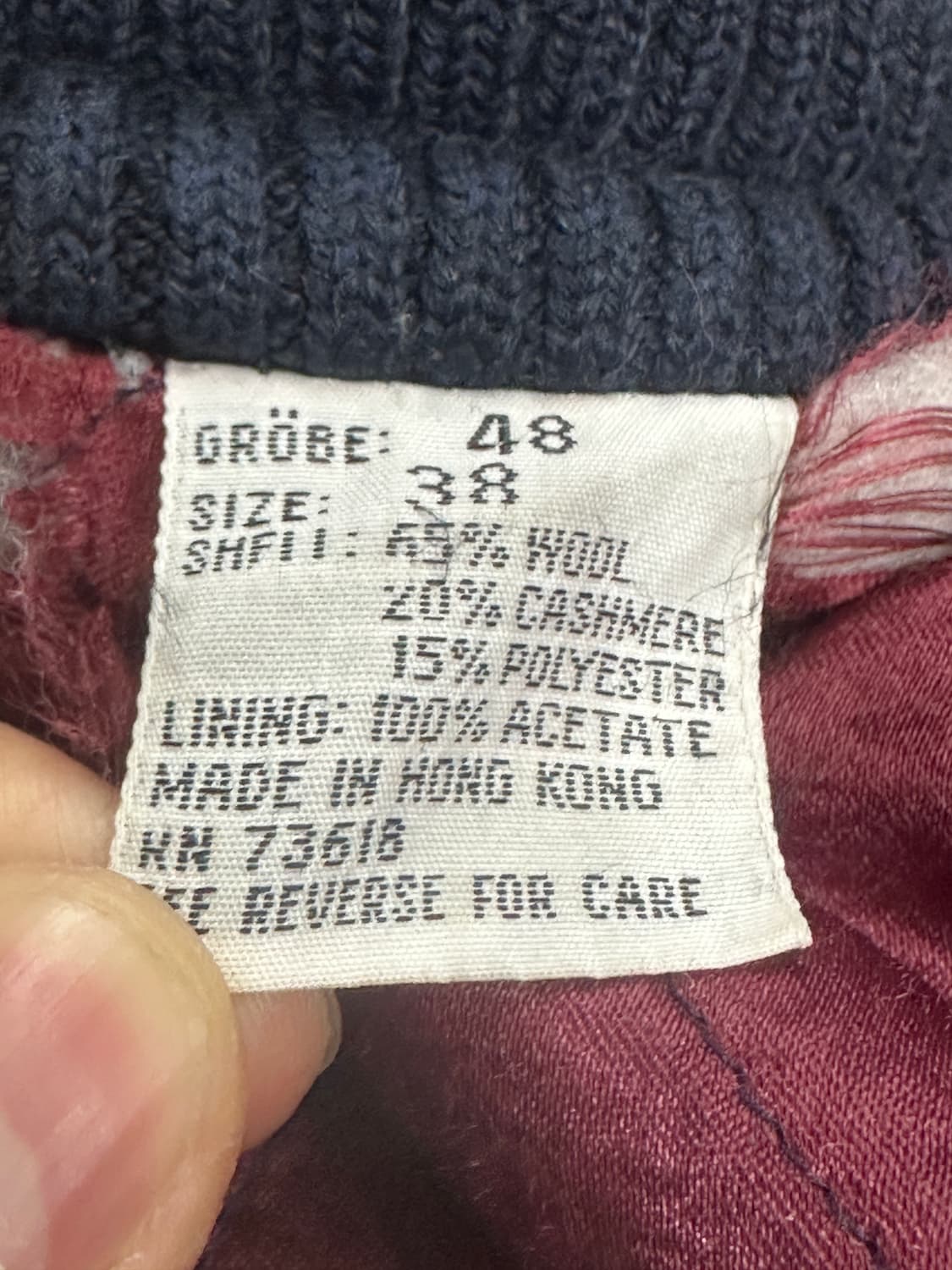 80s HUGO BOSS 울/캐시미어 봄버 자켓 48 상품이미지7