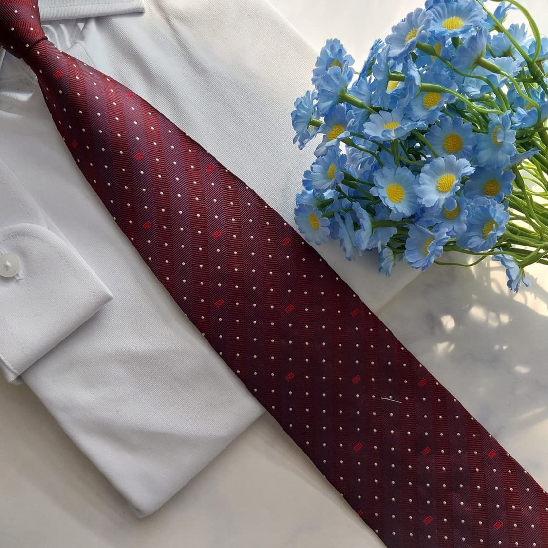 베르사체 실크 와인 도트 로고 패턴 넥타이 8.6cm A+등급 K1588 상품이미지7