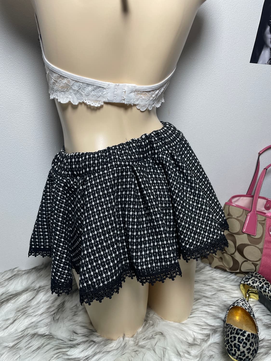 러블리 갸루 블랙 프릴 레이스 스커트 상품이미지2