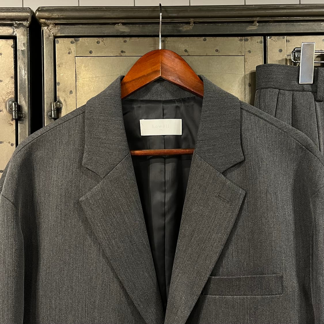 [택포](상의105,하의32) 호웰 오버핏 울 수트 챠콜 상품이미지5