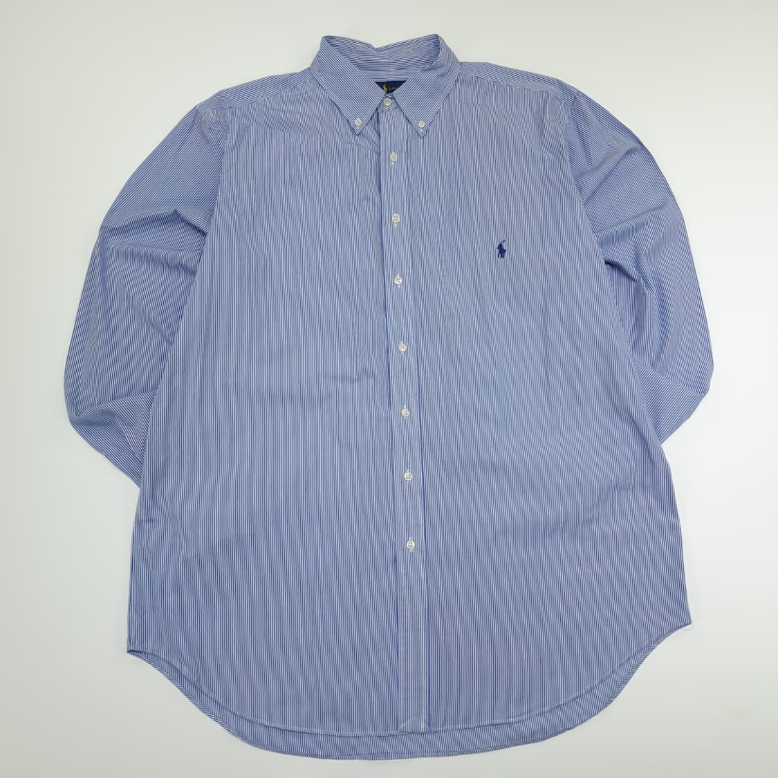 CN834 XLT 폴로 랄프로렌 블루 핀스트라이프 긴팔 셔츠 남방 상품이미지1