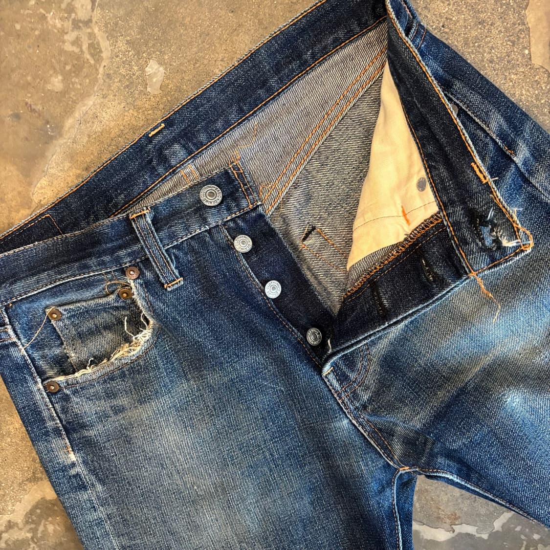 90년대 일본 드님 66타입 셀비지 데님 팬츠 상품이미지6