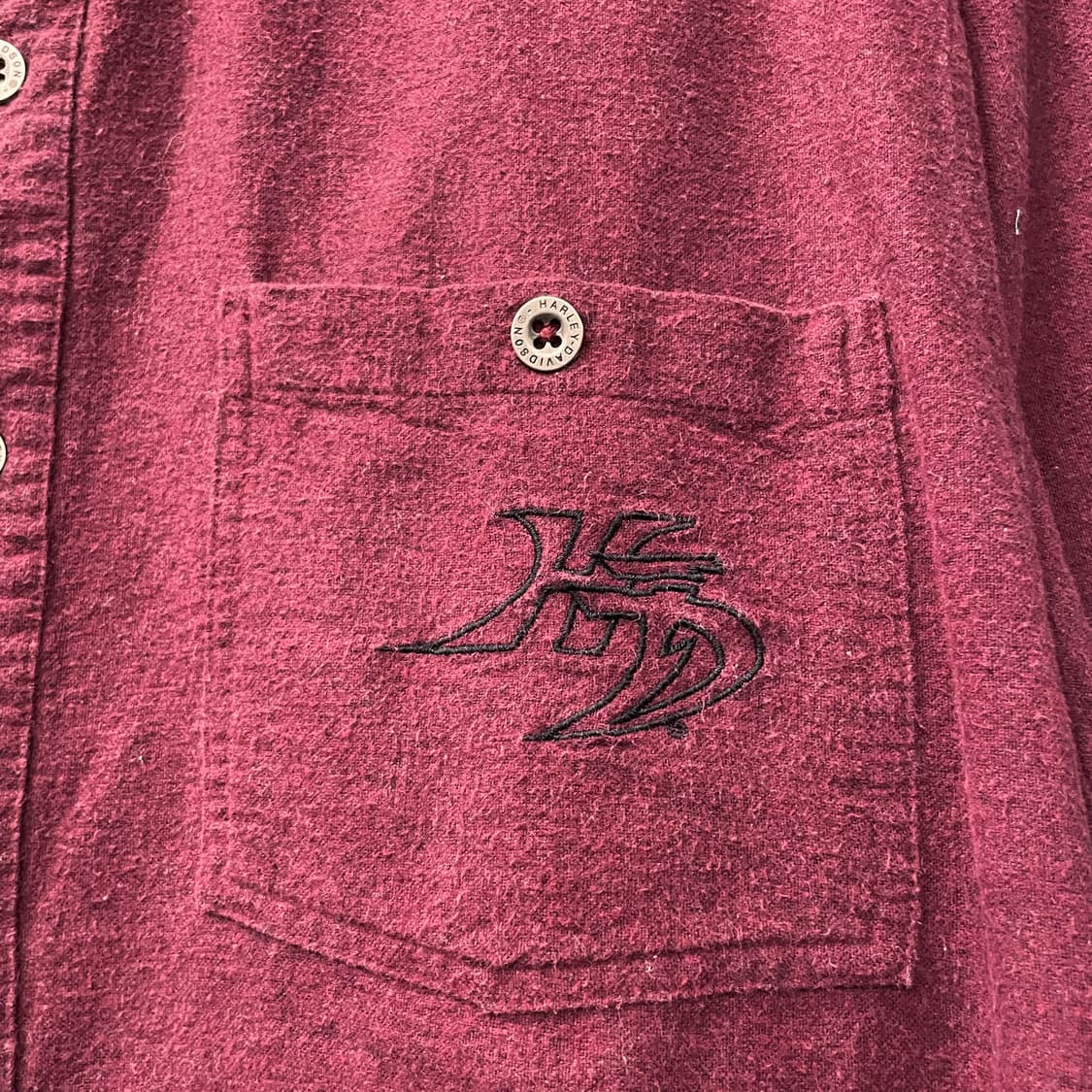 00s 할리데이비슨 모터사이클 바이커 플란넬 포켓 셔츠 N211 상품이미지5