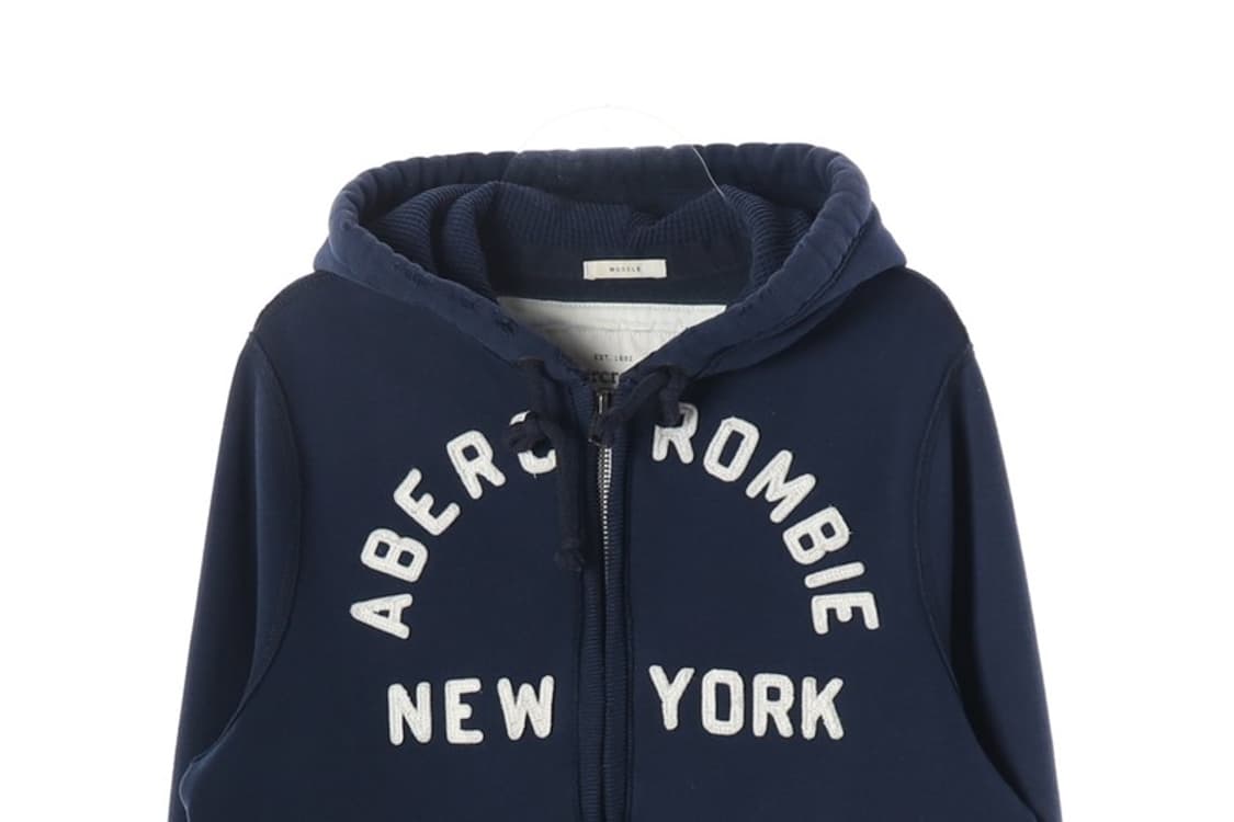 아베크롬비 빈티지 아치 로고 머슬핏 후드집업 L 상품이미지3