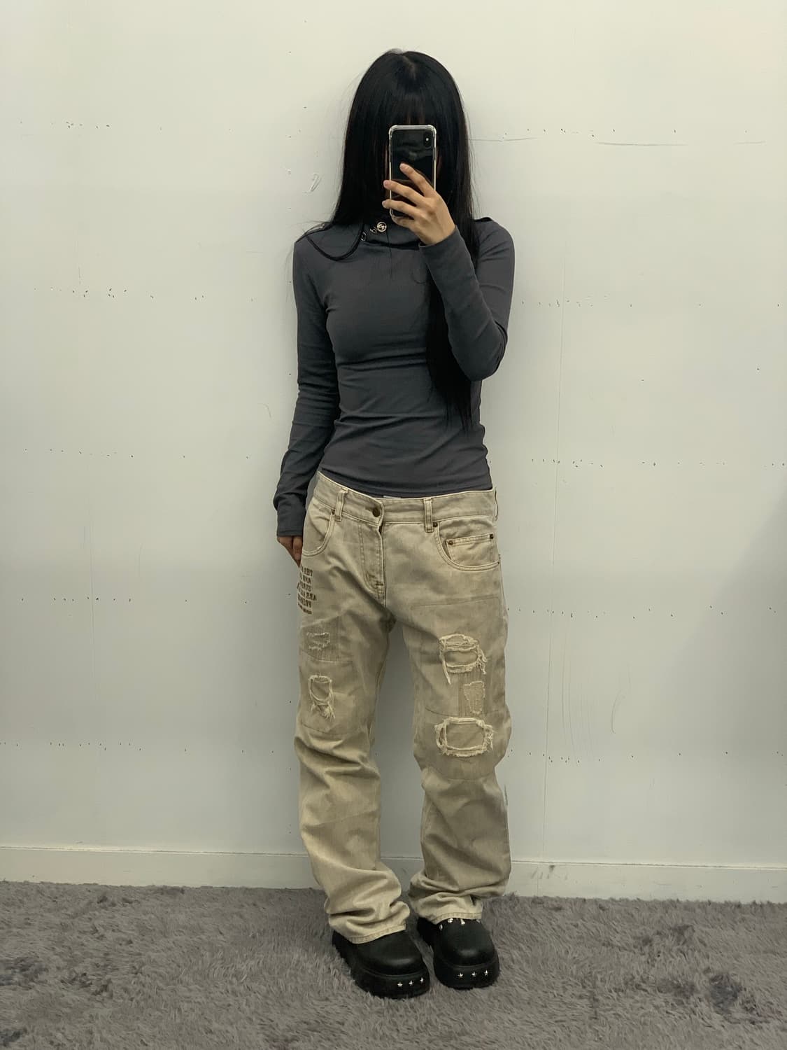 Beach sound 데미지 디테일 팬츠 상품이미지1