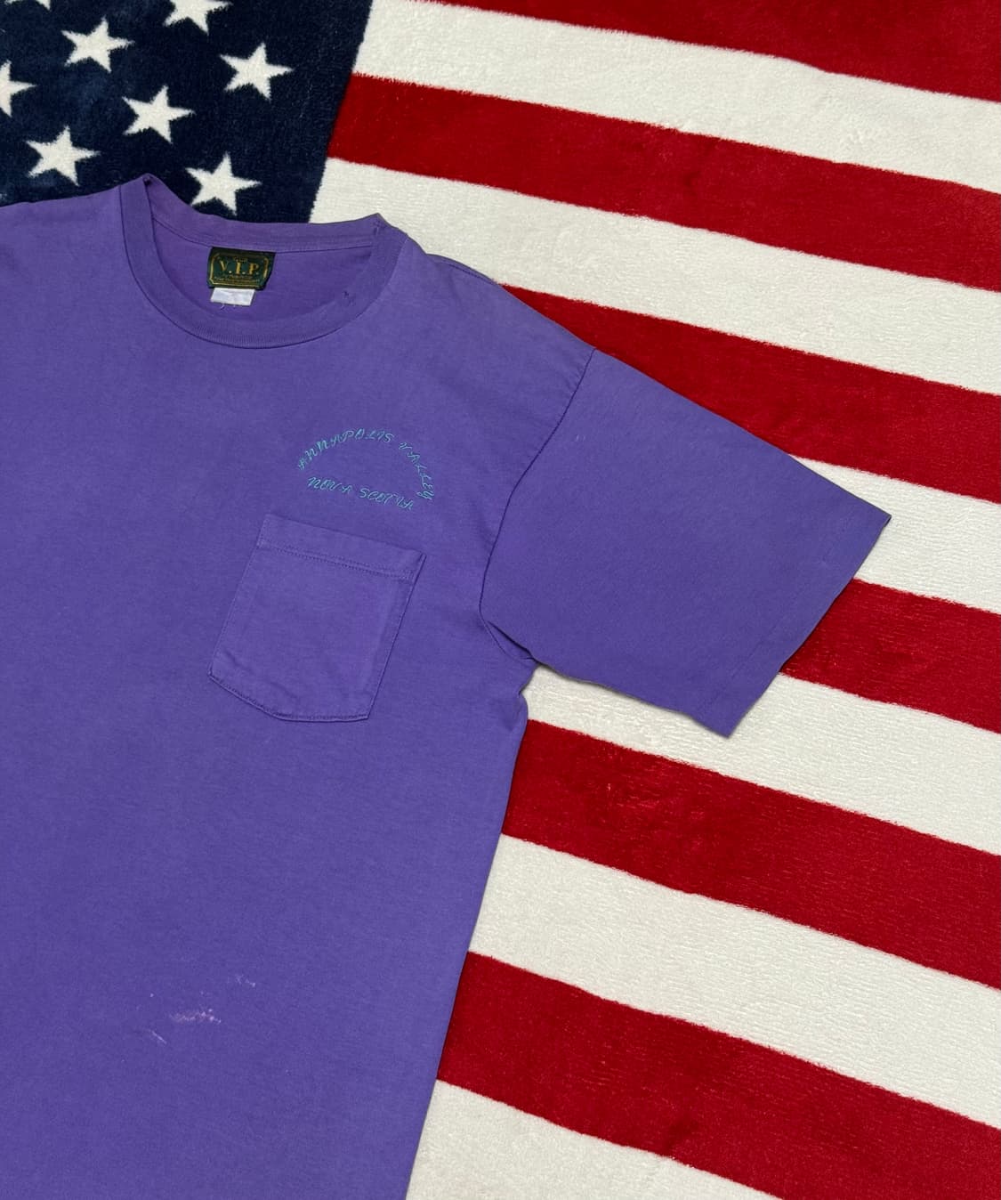 90s 빈티지 포켓티 퍼플 무지 티셔츠 Vintage T-Shirt 상품이미지5