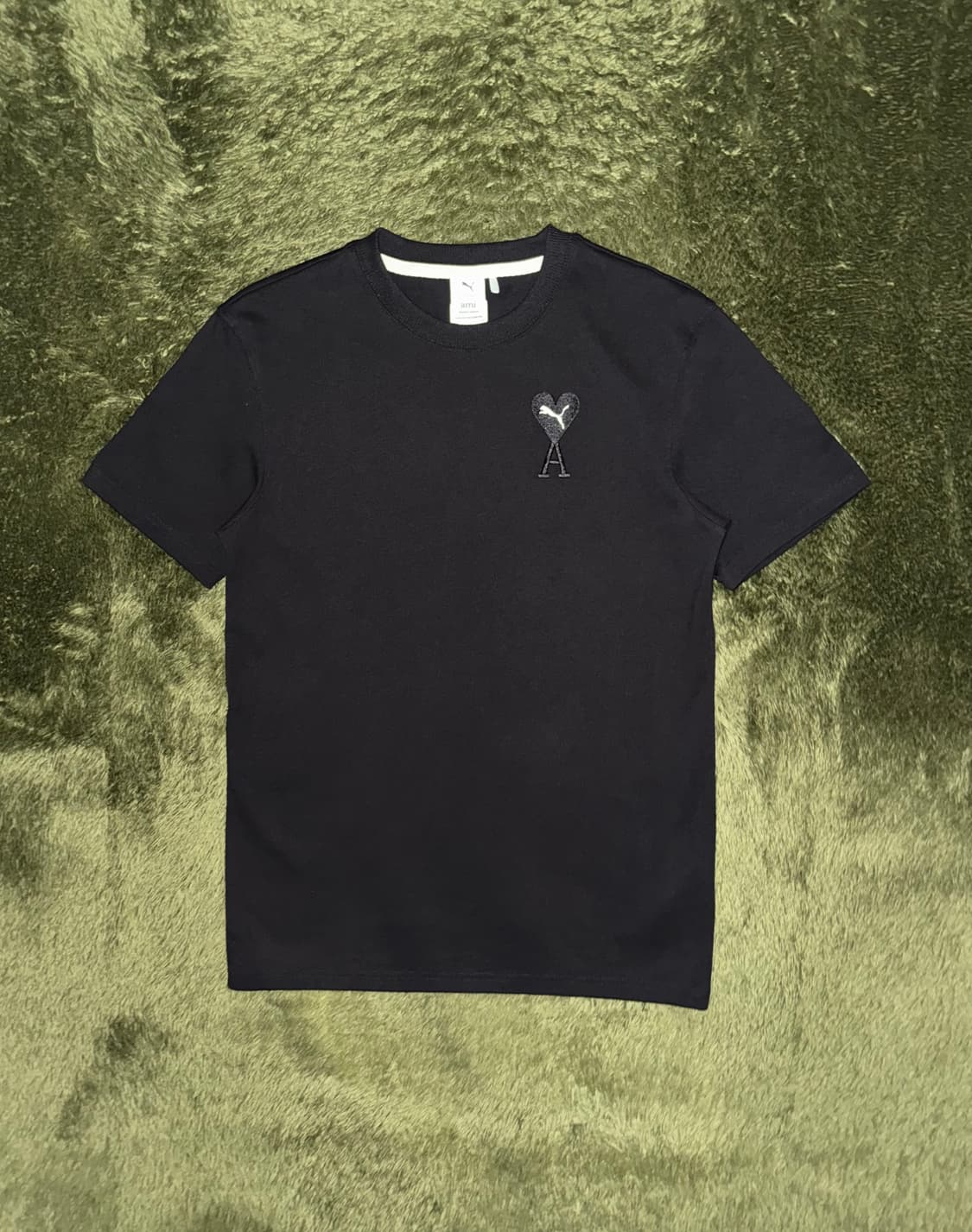 [S] 푸마 X 아미 콜라보 엠브로이더리 로고 티셔츠 블랙 상품이미지1