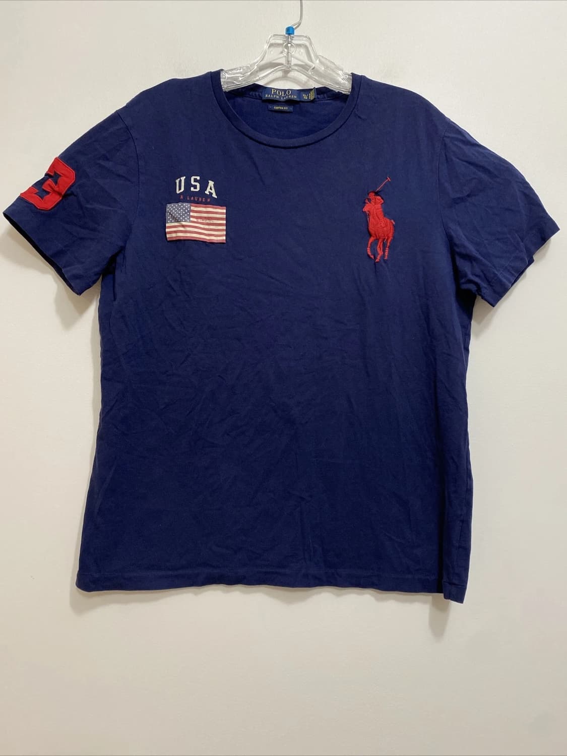 폴로 랄프로렌 USA 성조기 빅포니 반팔 티셔츠 네이비 상품이미지1