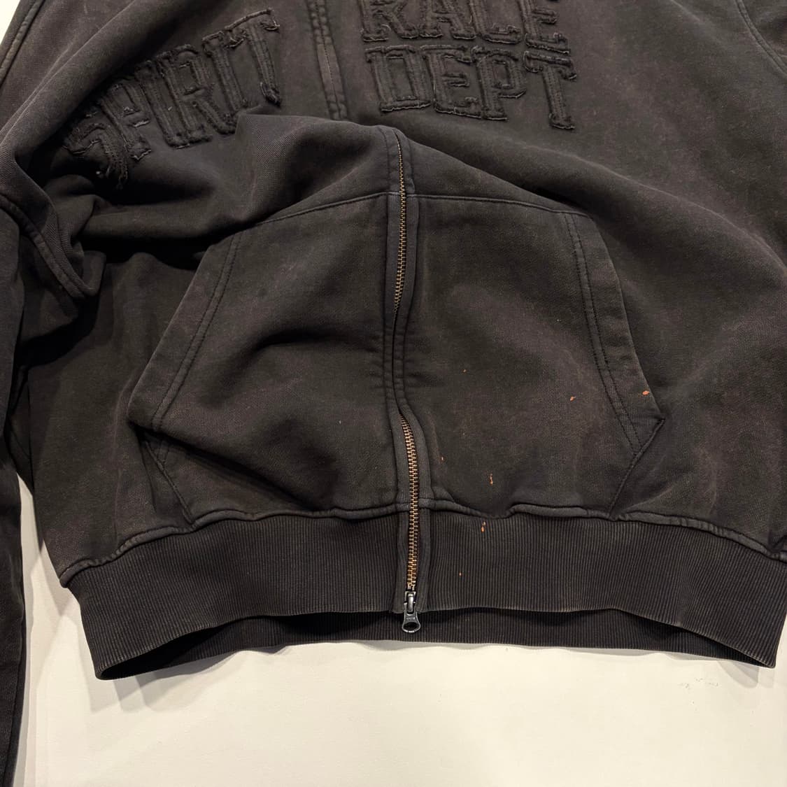 [L] 버커루 빈티지 다잉 워싱 후드집업 카키 그레이 D841 상품이미지6