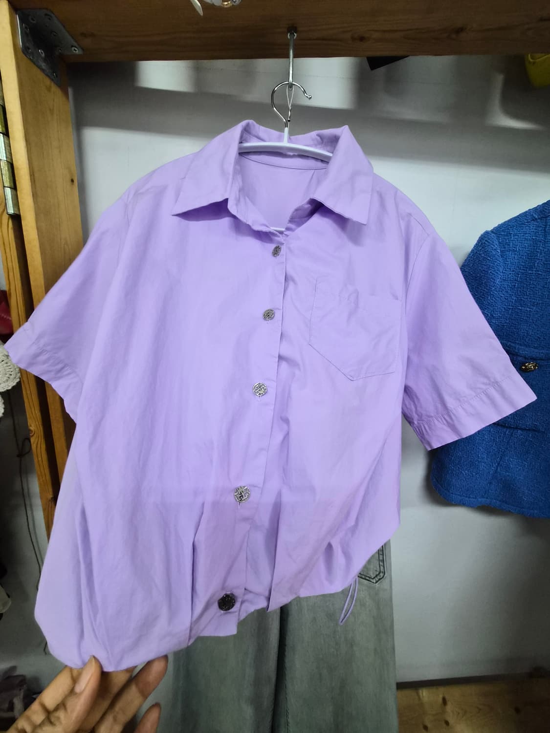 편집샾 라벤더 셔츠점퍼. 점퍼셔츠. 타임버튼 상품이미지4