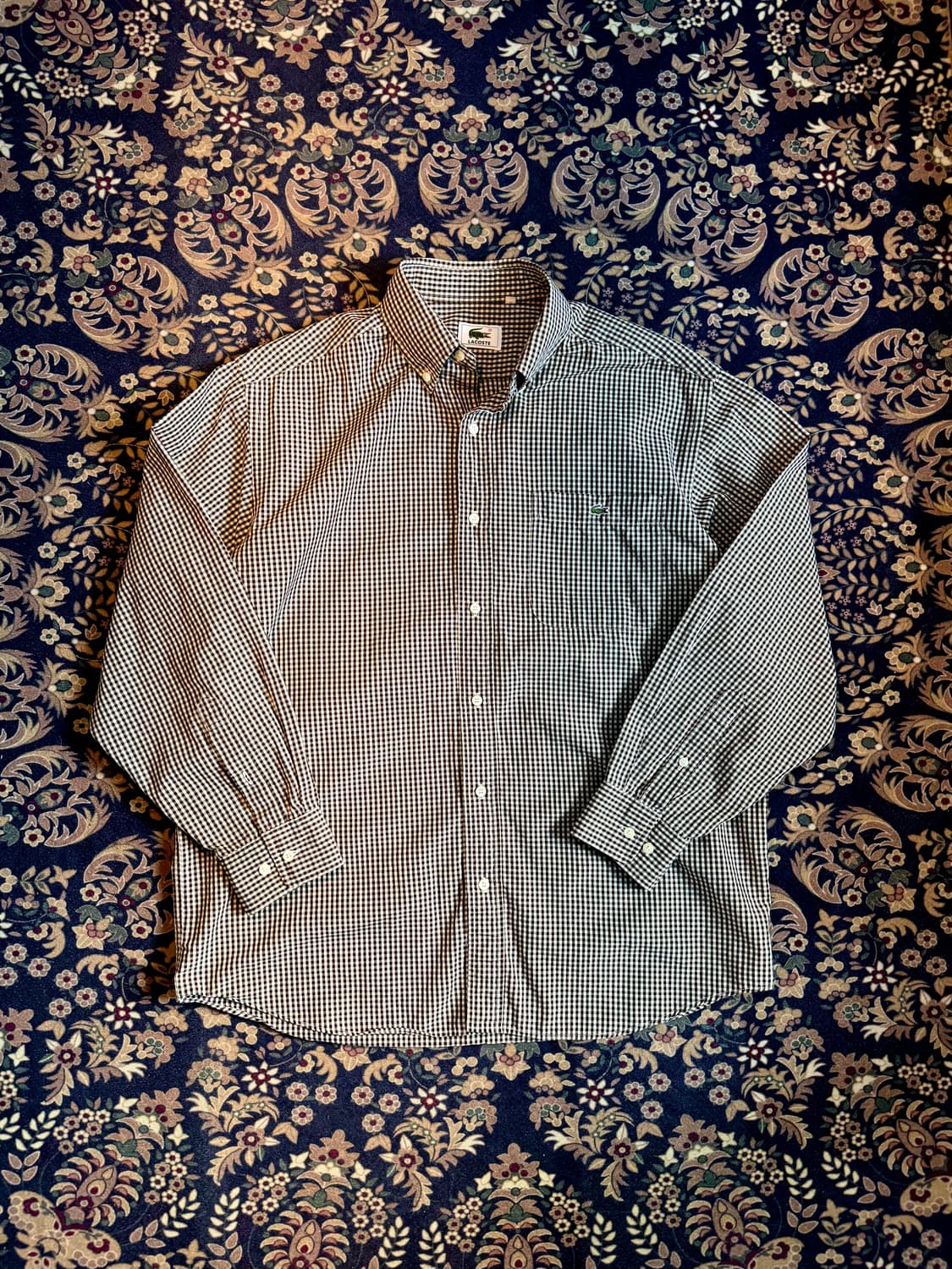 일본판 라코스테 브라운 깅엄체크셔츠 상품이미지1