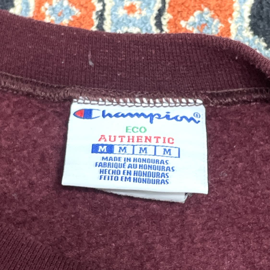 챔피온 버건디 기모 맨투맨 남성M 상품이미지3