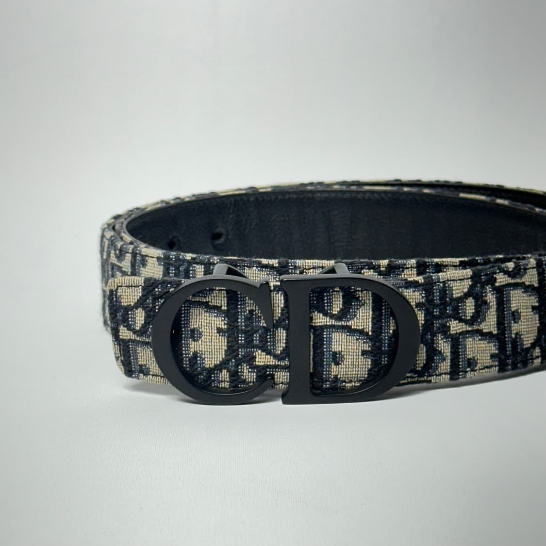 [S급/100] 디올 오블리크 자카드 CD 벨트 흑장 상품이미지4