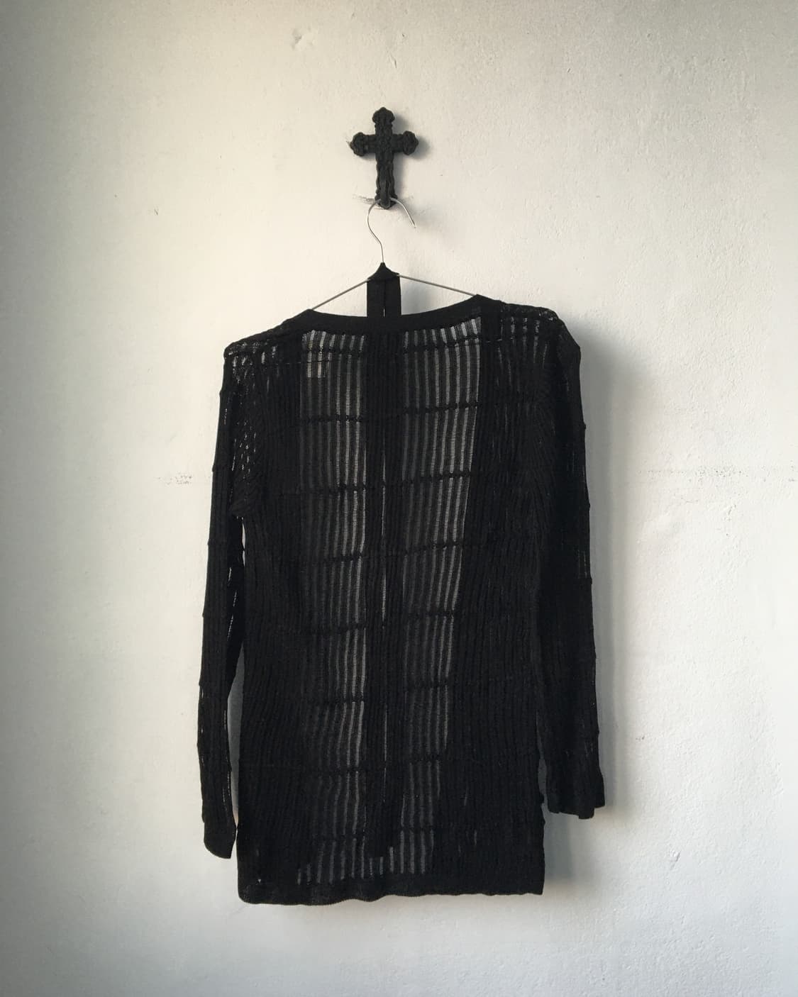 Net pattern belted cardigan 상품이미지3