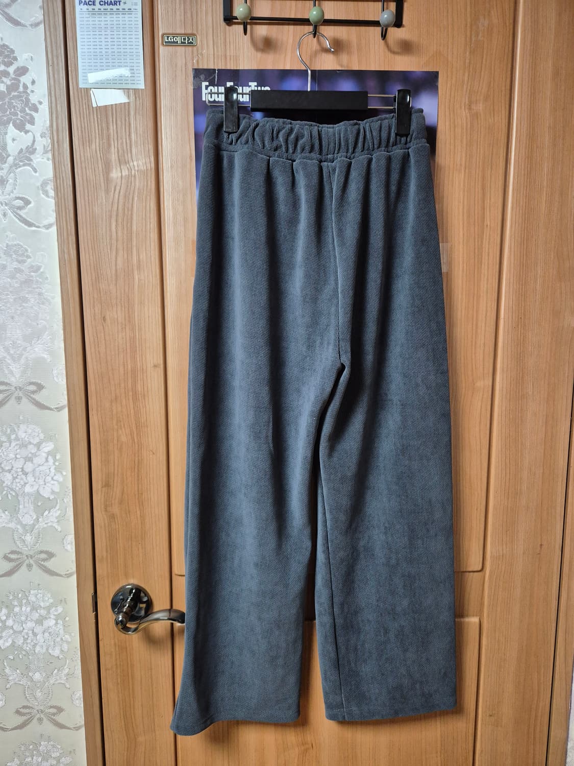 시그니처 코듀로이 원턱 밴딩 팬츠 M 차콜 상품이미지2