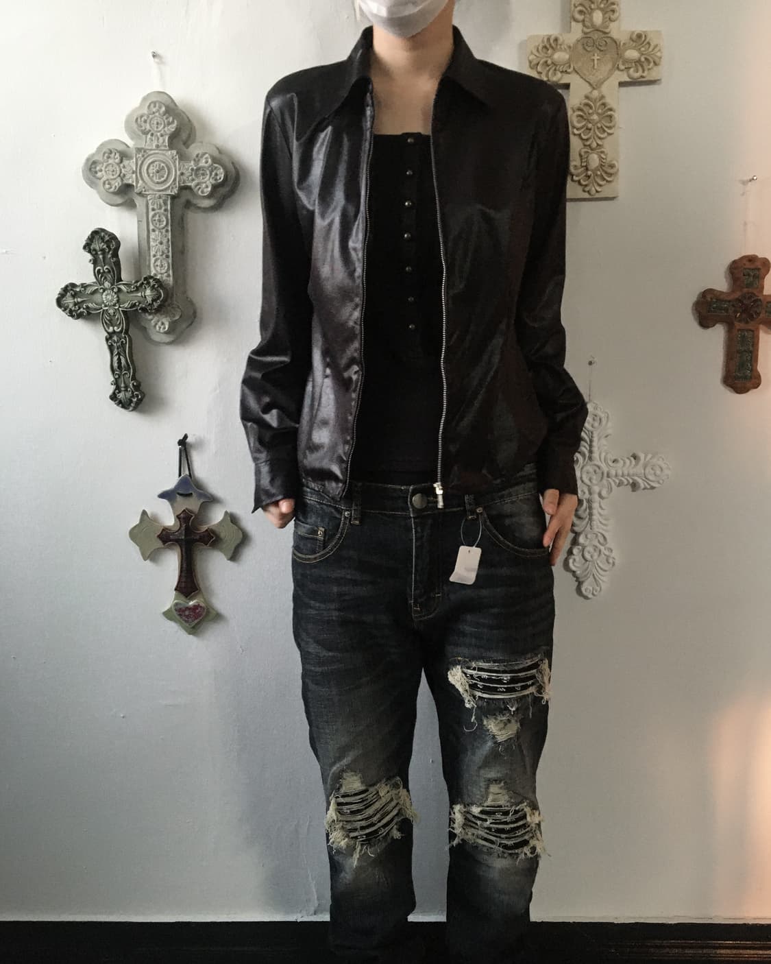 Glossy shirt zip up 상품이미지5