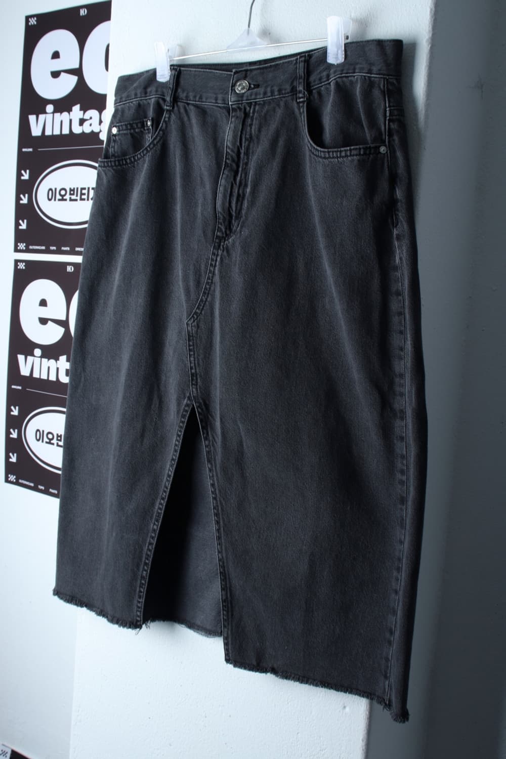 W(L-XL) 망고 스커트 치마 A라인 데님 청 미디-P10015 상품이미지1