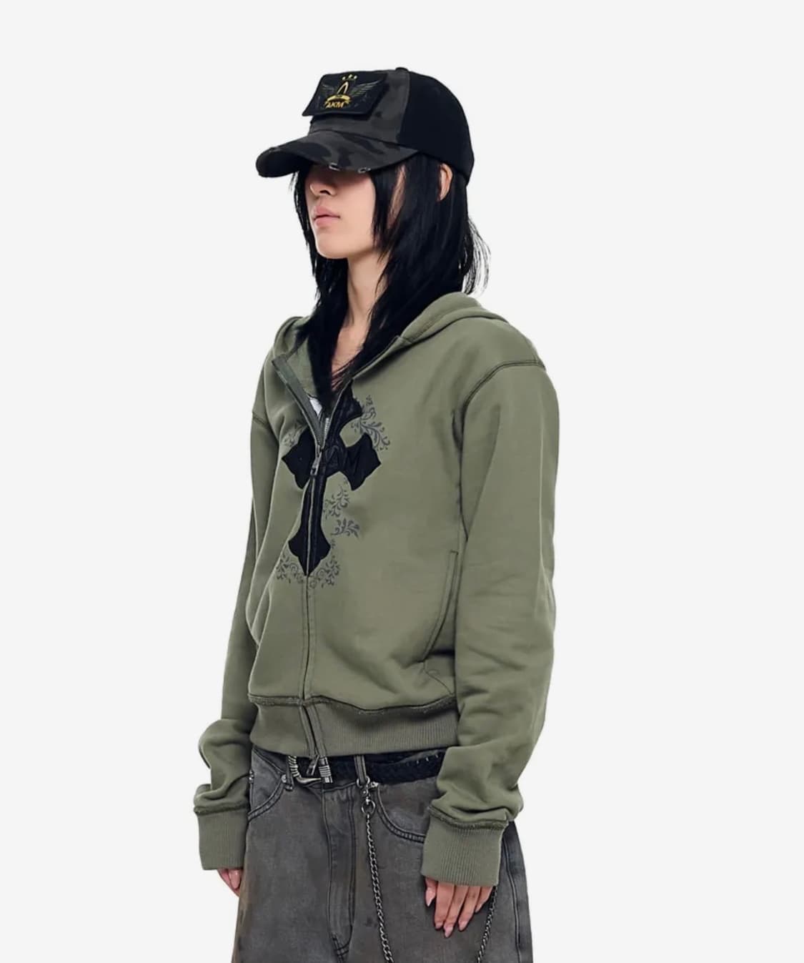 아캄 후드집업 AKM CROS2 Zip-Up Hoodie (Khaki) 상품이미지2
