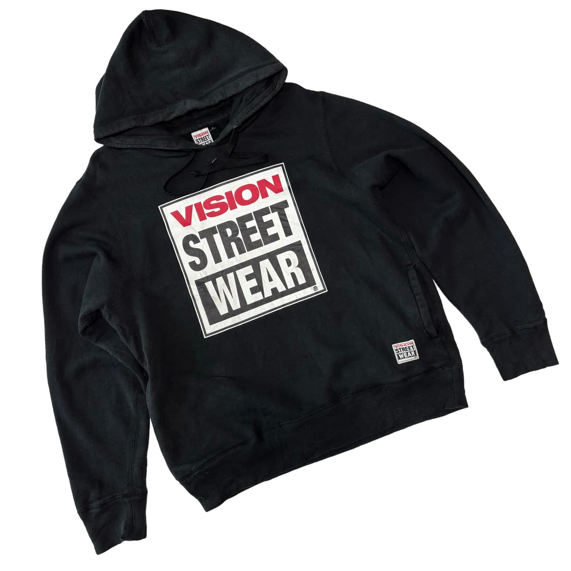 비전스트릿웨어 빅 로고 블랙 후드 티셔츠 상품이미지1
