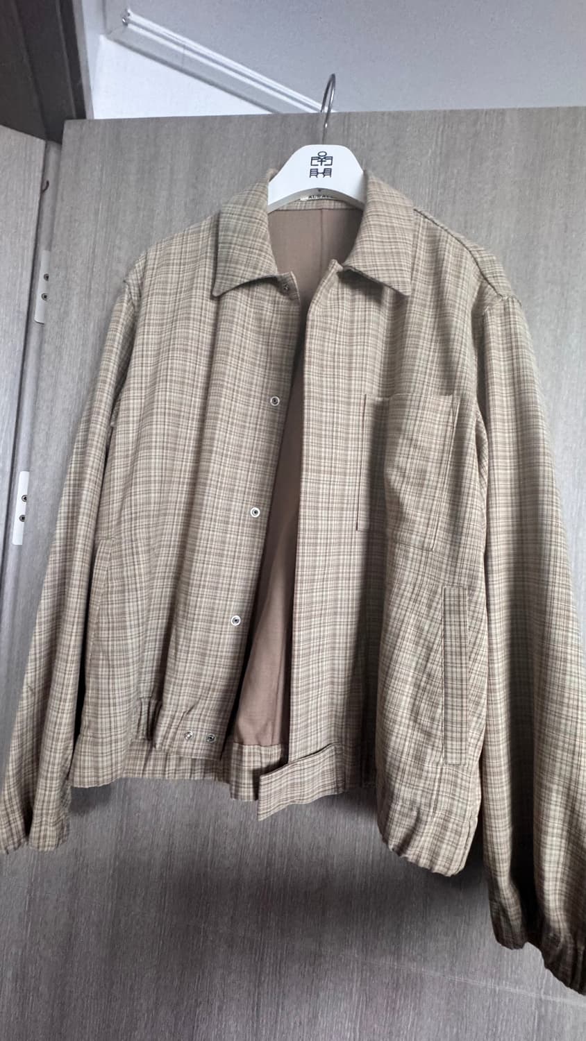 오라리 하드 트위스트 울 더블 페이스 체크 자켓 3사이즈 상품이미지6