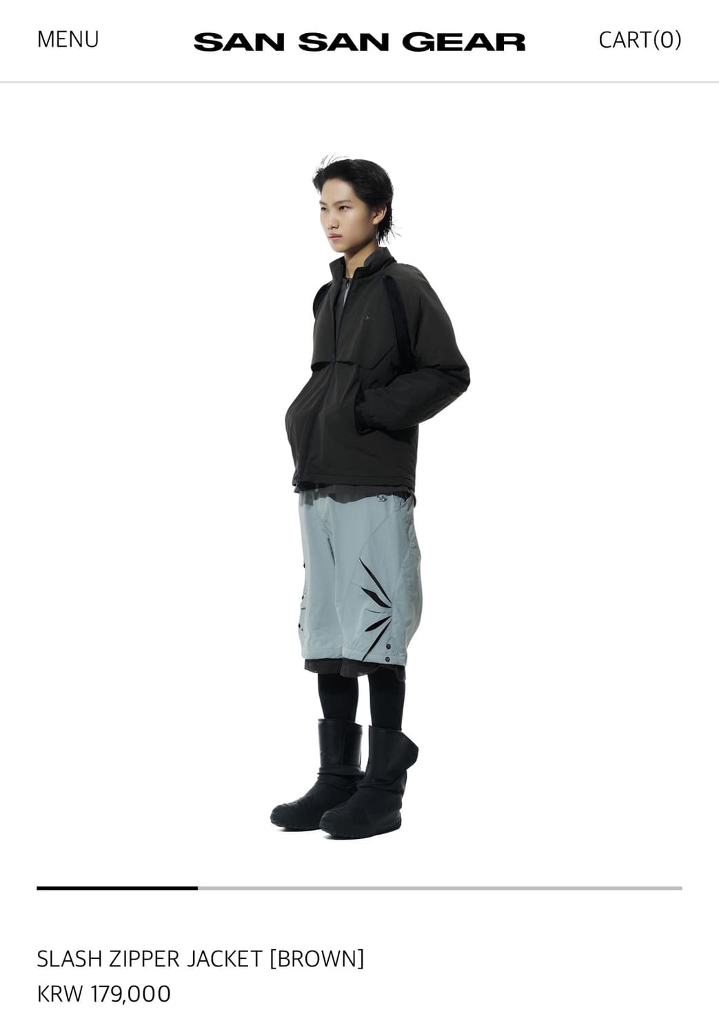 산산기어 SLASH ZIPPER JACKET [BROWN] 브라운 자켓 상품이미지6