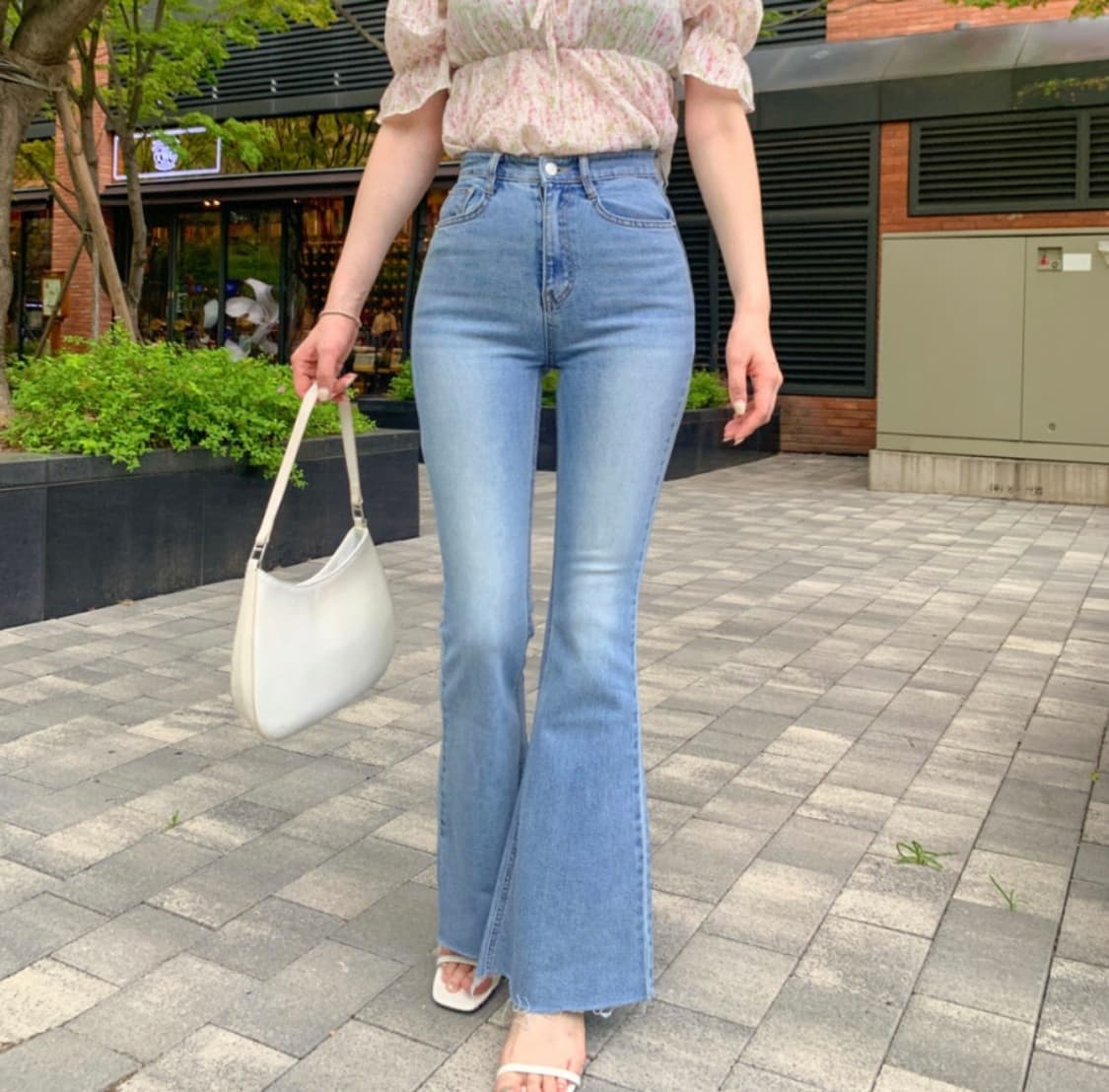 워너비뮤즈 하이웨스트 롱 부츠컷 데님 팬츠/나팔 청바지 상품이미지3