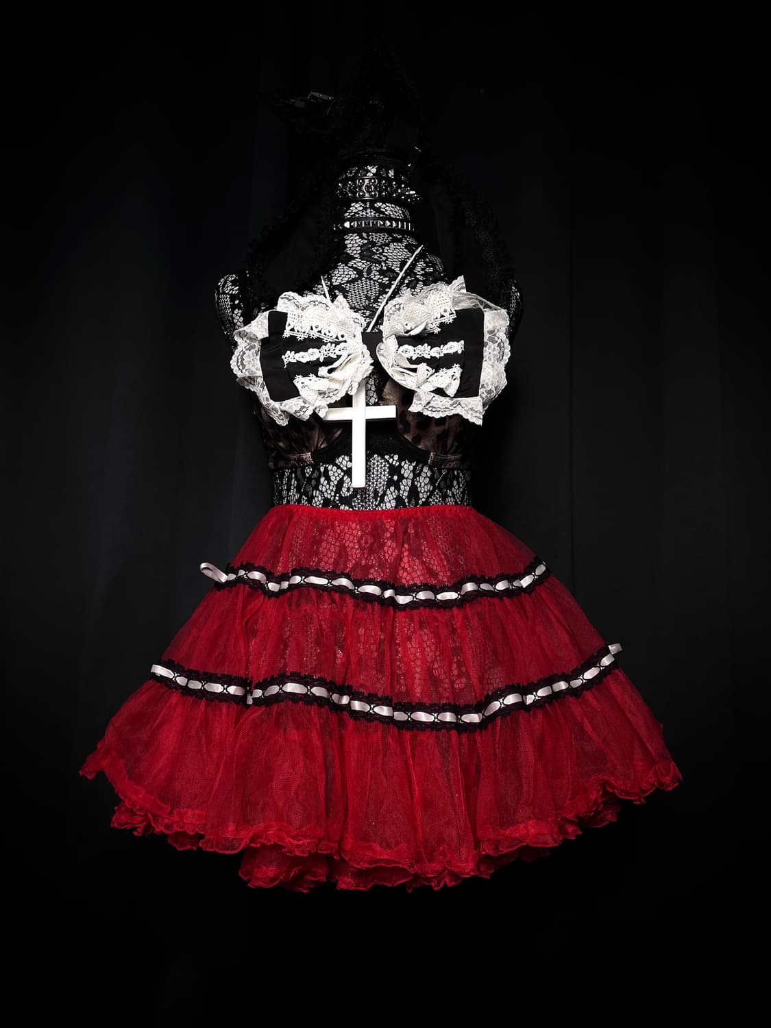 BODYLINE 바디라인 펑크 레드 프릴 튜튜 샤 스커트 상품이미지2