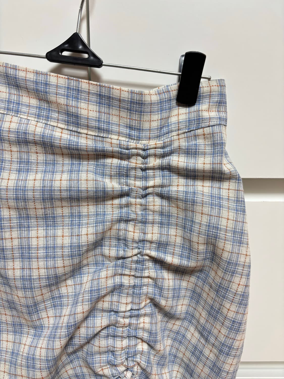 체크 셔링 롱 스커트 프리사이즈 상품이미지3