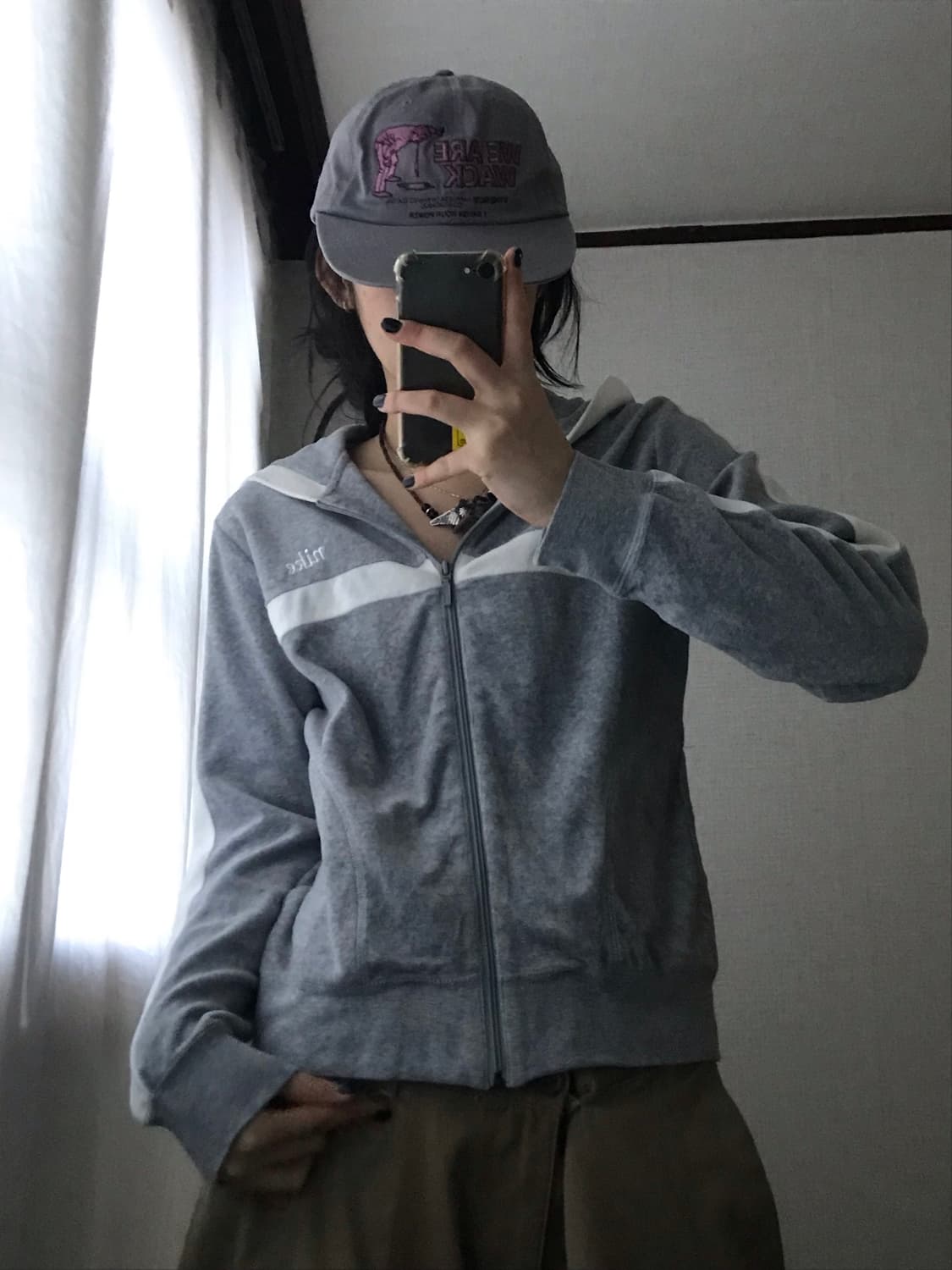 나이키 그레이 벨벳 후드집업 상품이미지6