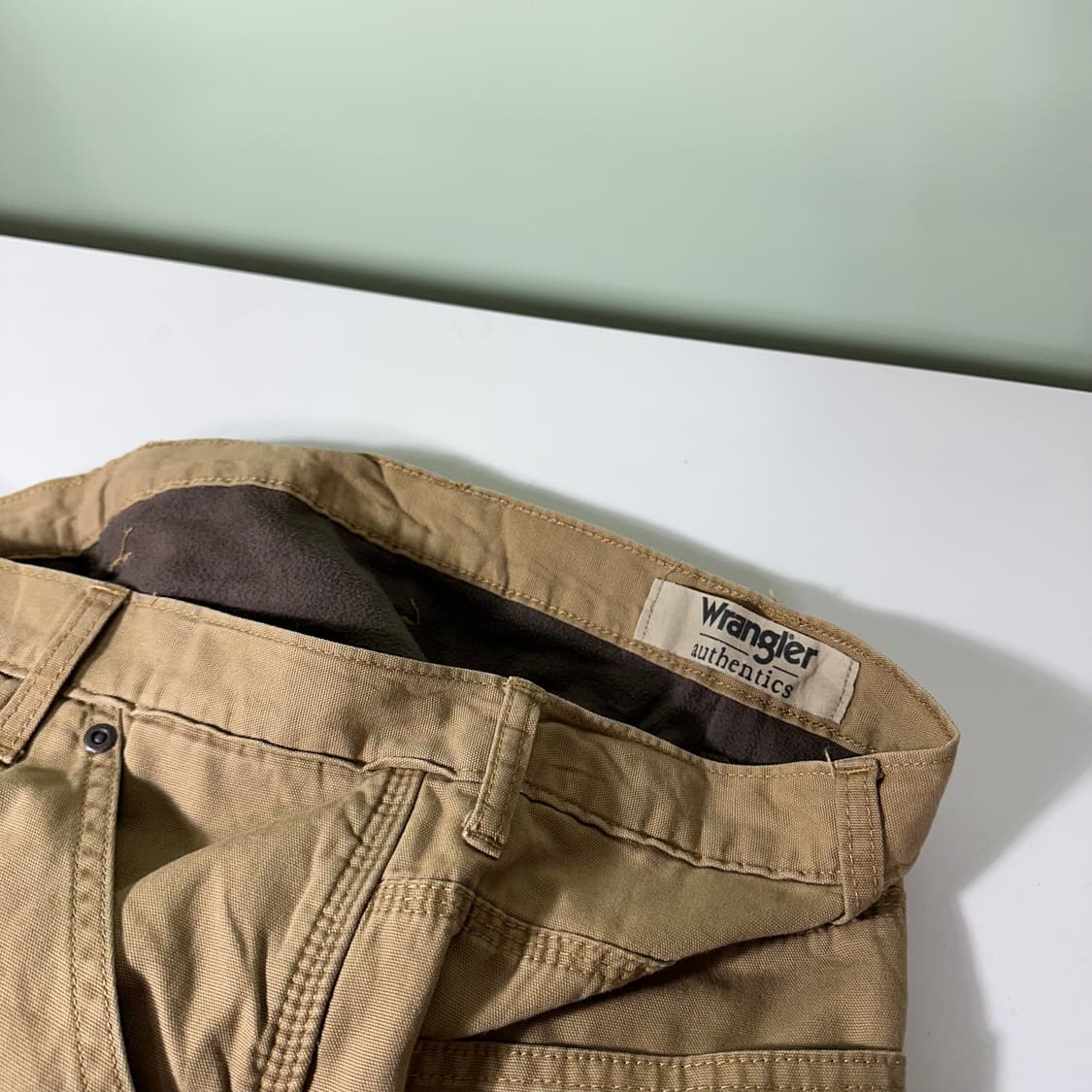 36 랭글러 베이지 레귤러핏 기모 워크 카펜터팬츠 상품이미지2