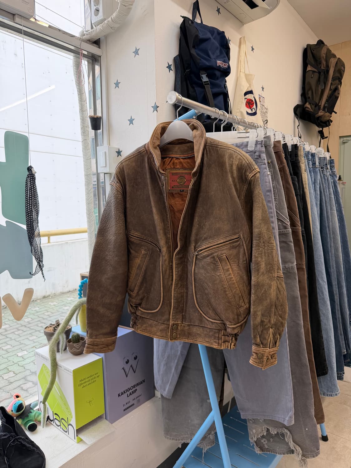 Vtg sheep skin bomber jacket 상품이미지4