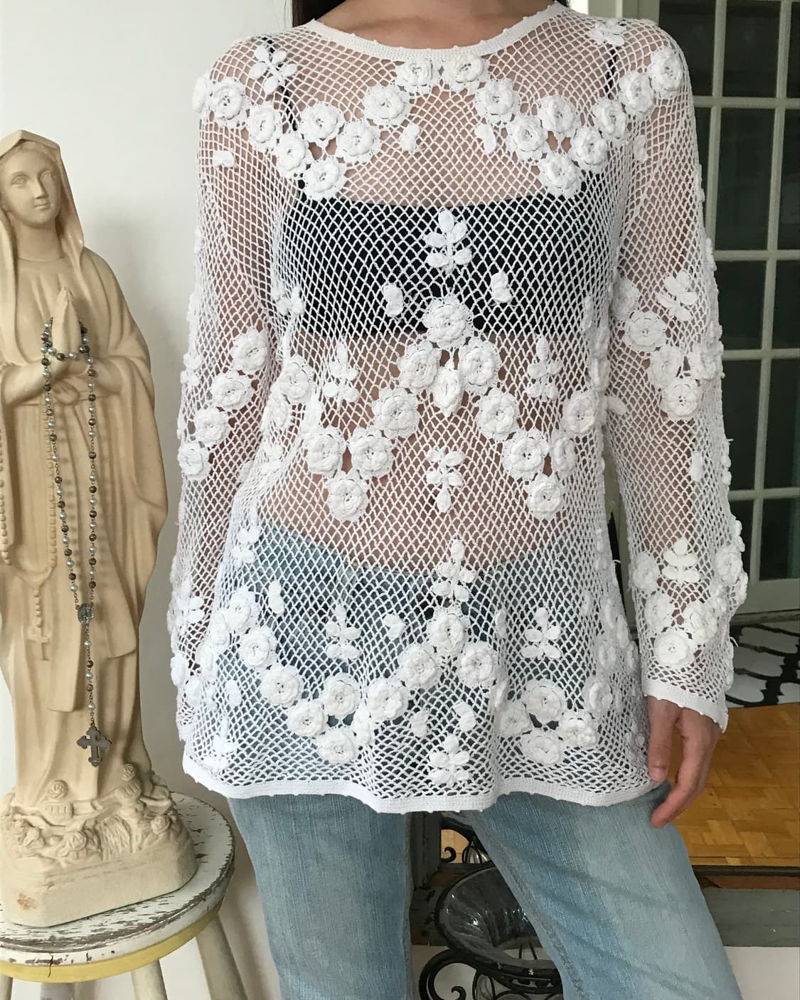 vintage flower net knit  상품이미지5