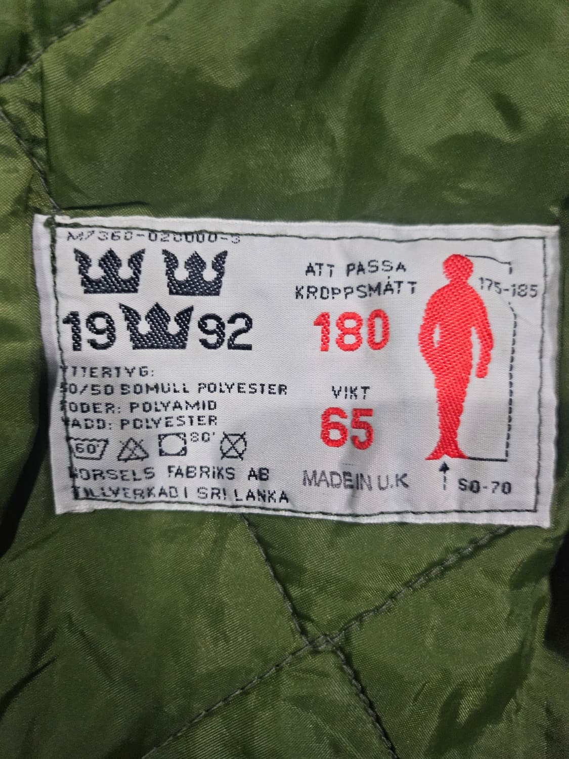 90s 오리지날 스웨덴군 m90 조인성파카 신품 상품이미지4